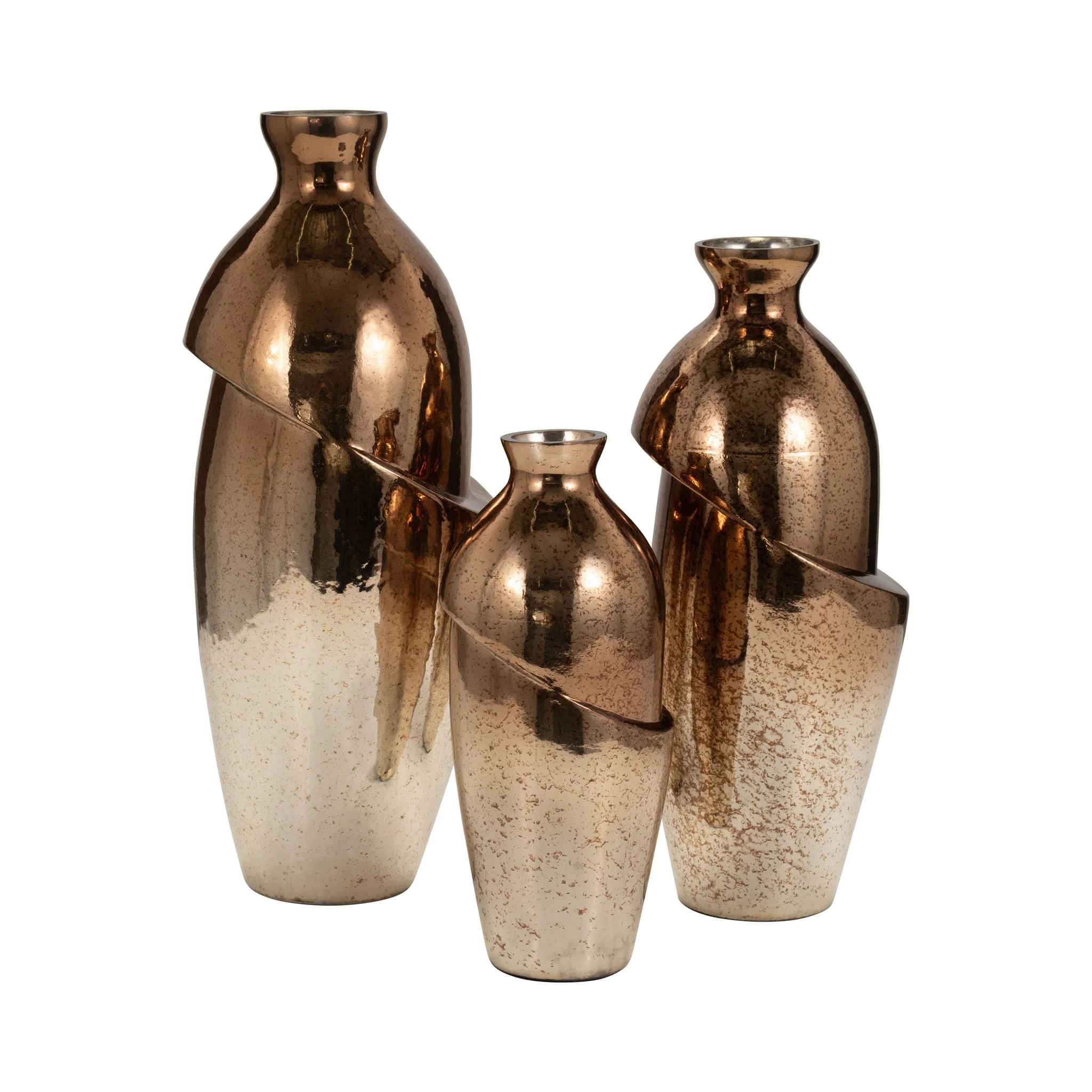 Glass, 19" Abstract Vase, Bronze - Image 8