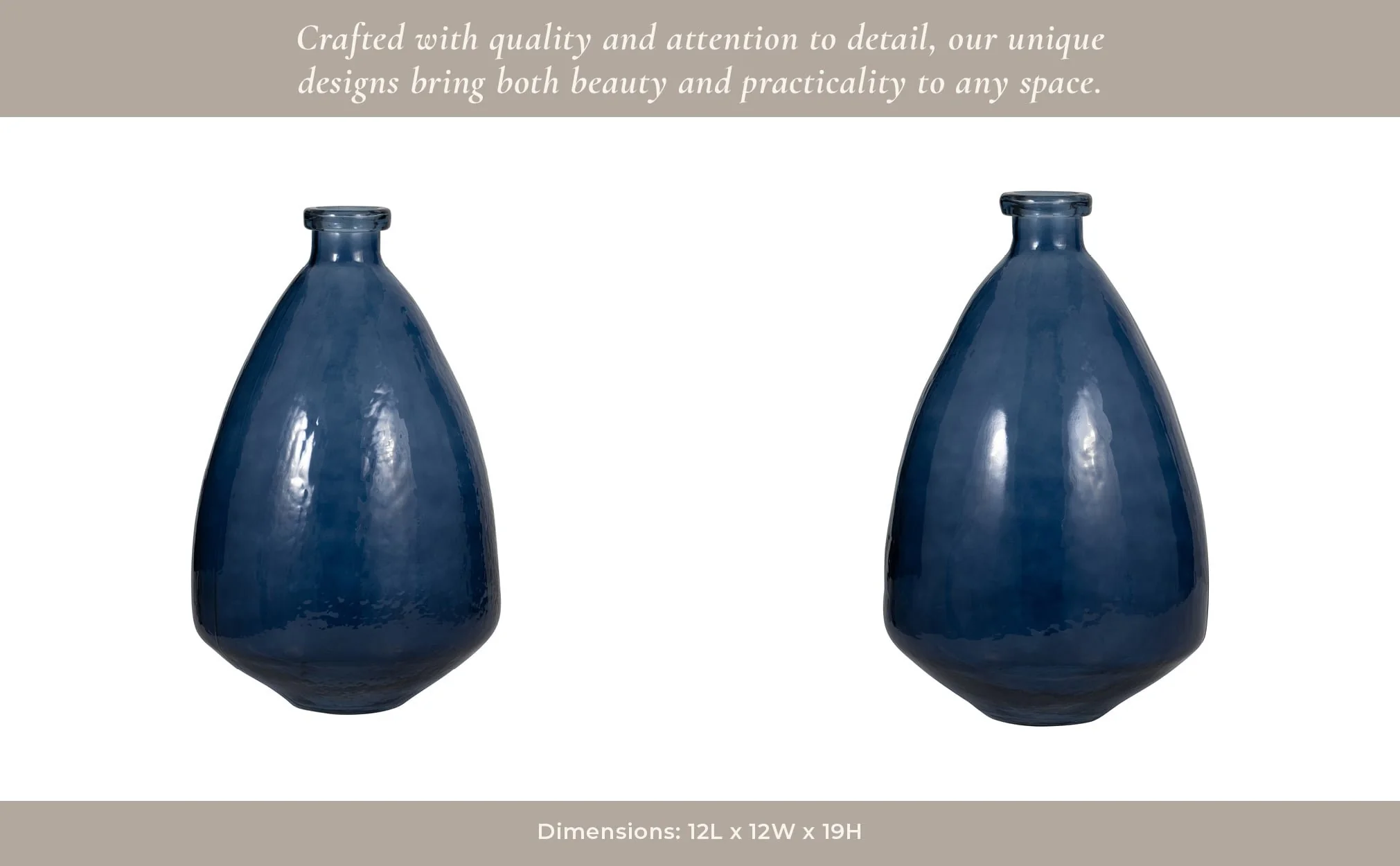 Glass, 19" Balloon Vase, Blue - Image 14