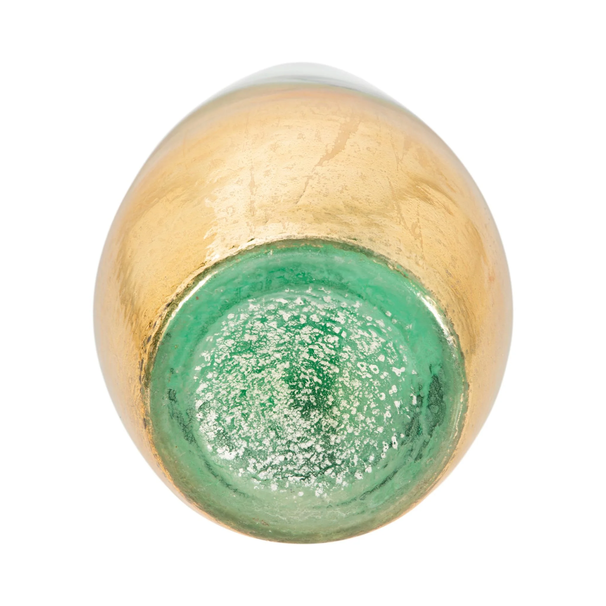 Glass, 19" Gold Dipped Vase, Green - Image 6