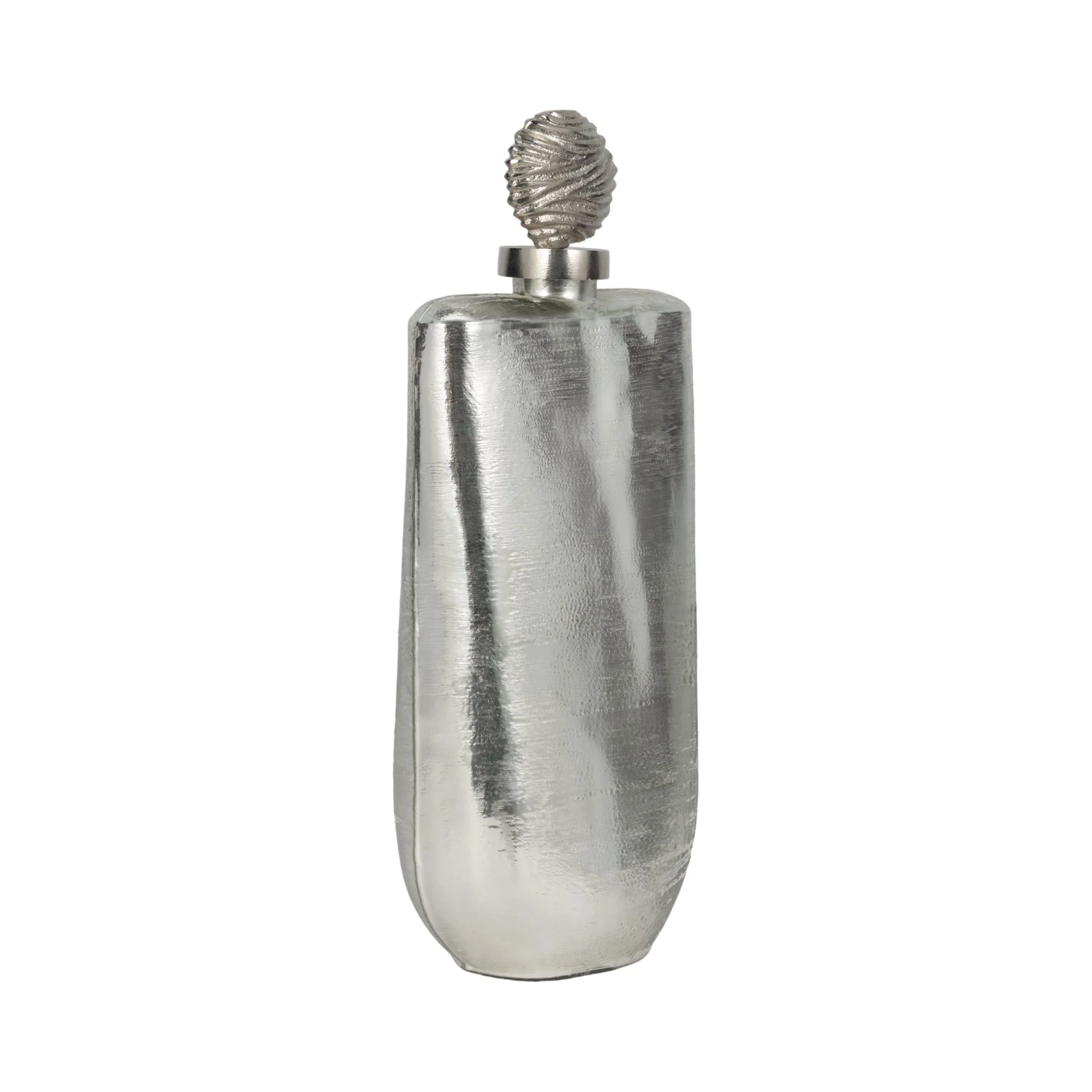 Glass, 19" Metallic Bottle Orb Topper, Silver - Image 2
