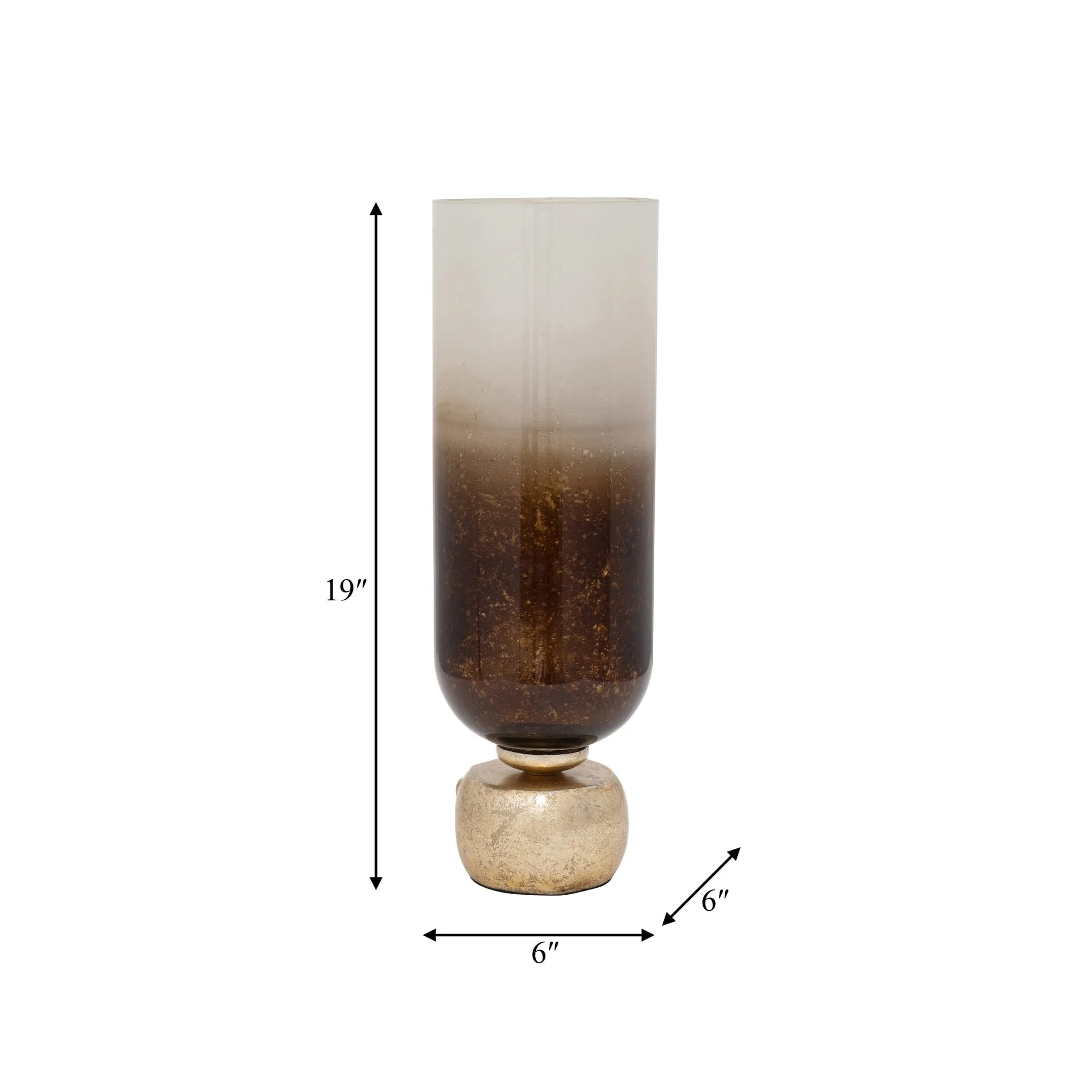 Glass, 19" Ombre Candleholder On Base, Ivory/gold - Image 8