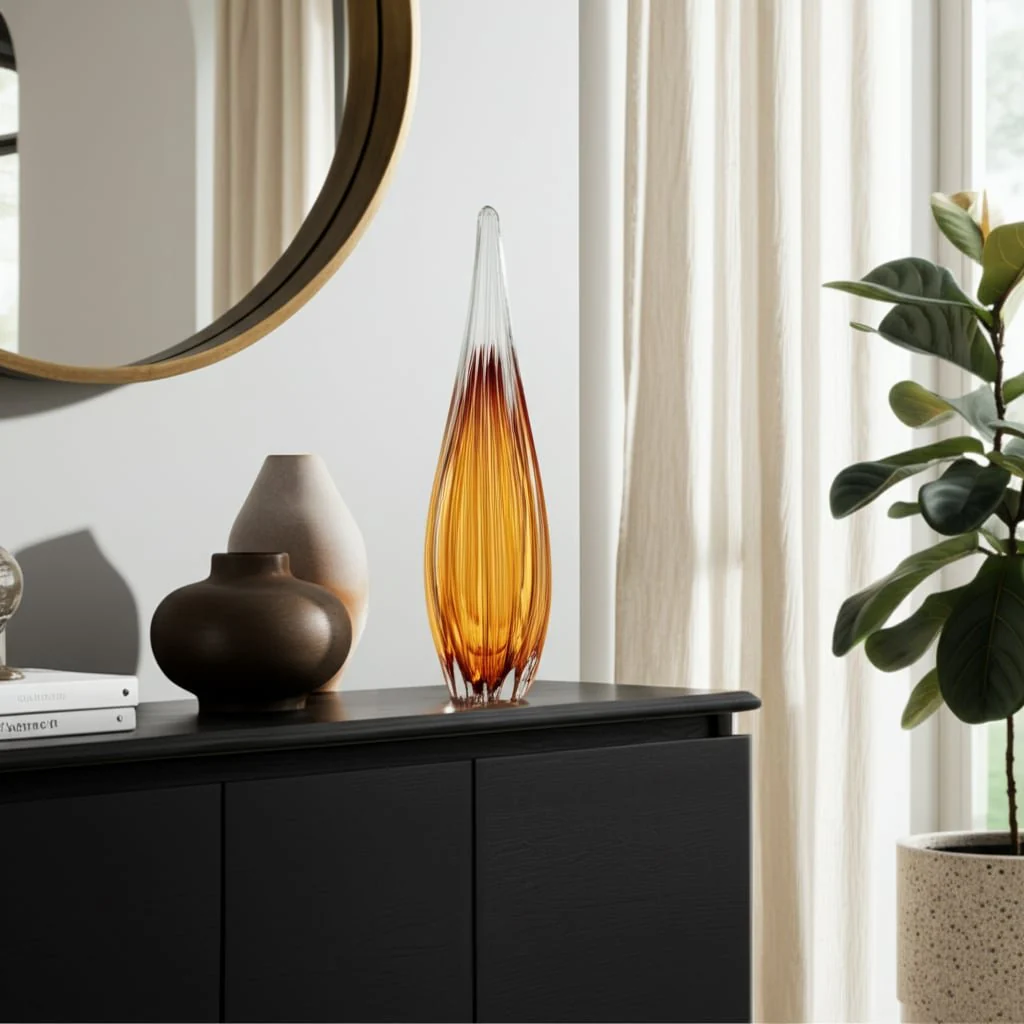 Glass, 19" Paperweight Amber - Image 10