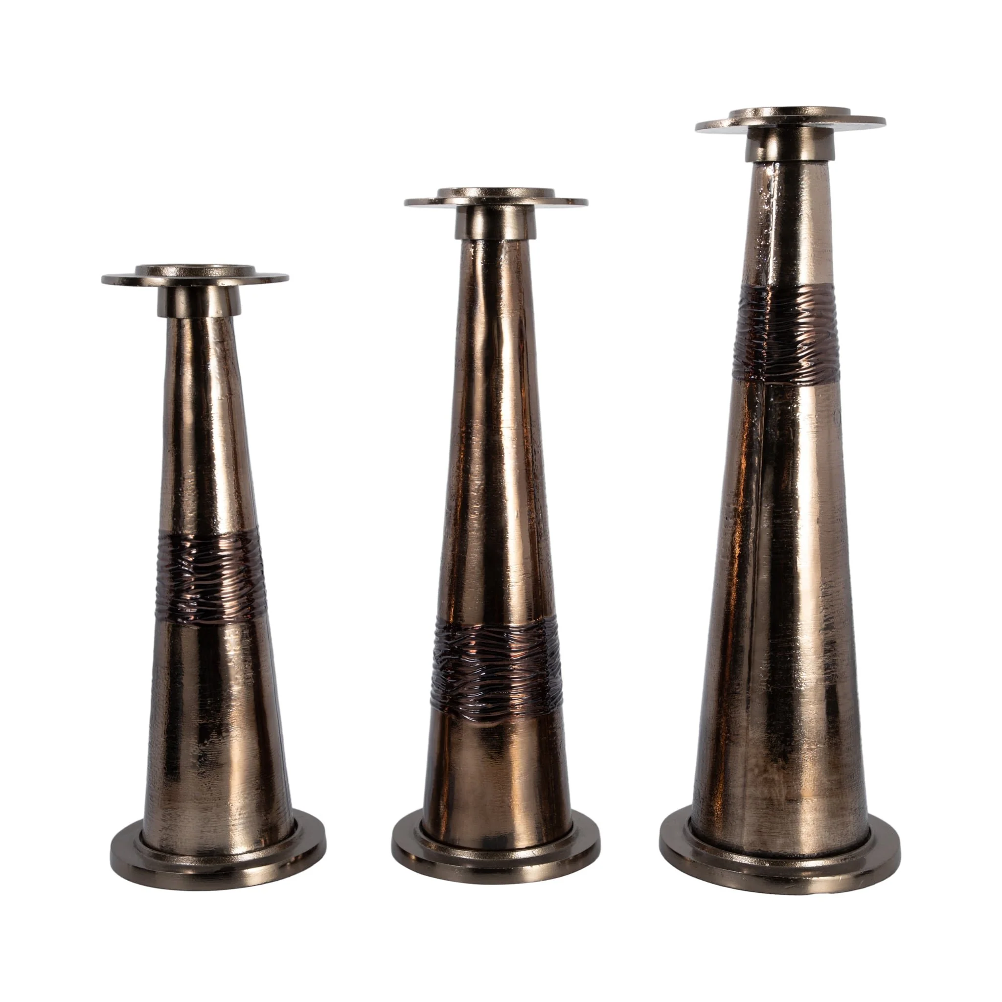 Glass, 19" Pillar Holder, Bronze - Image 8