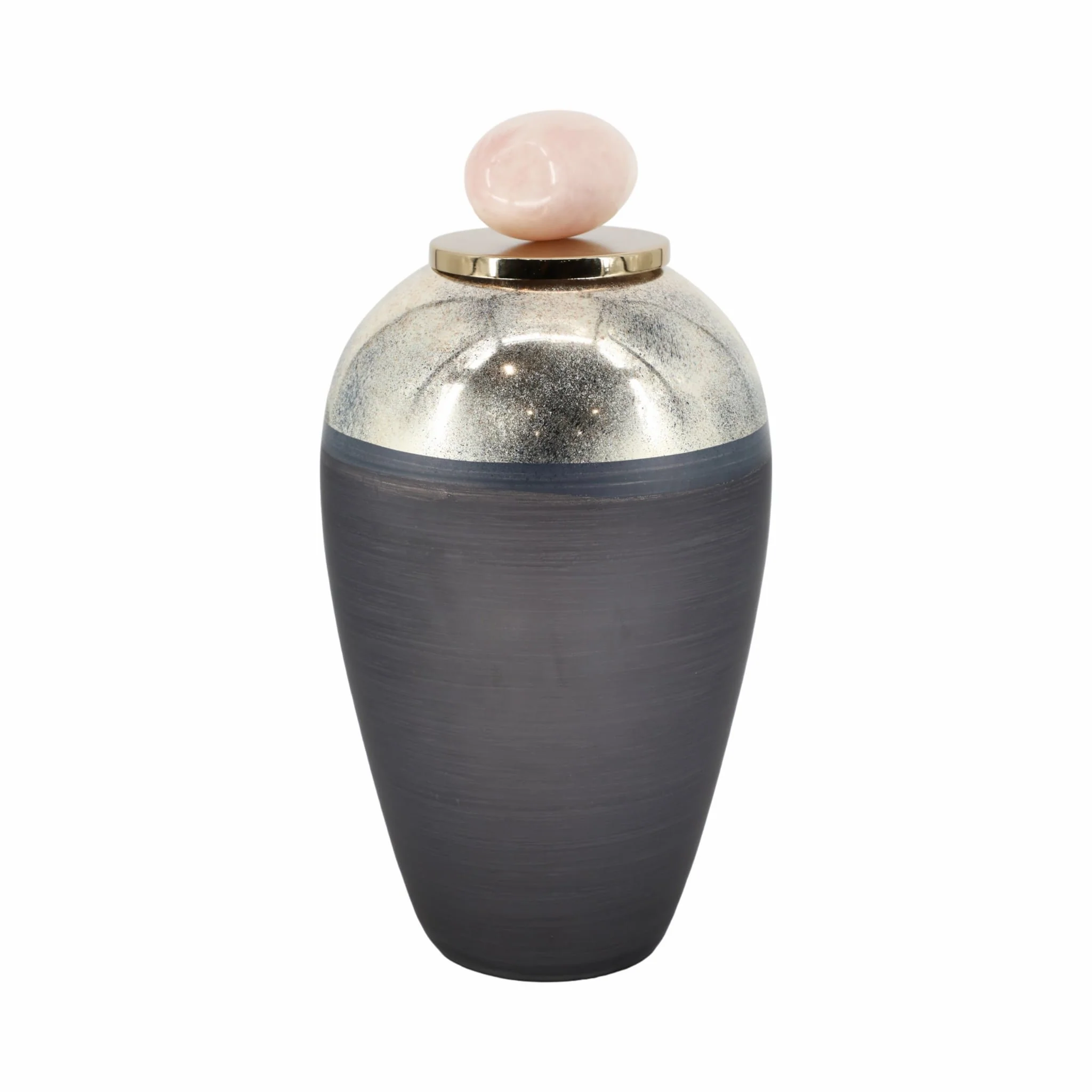 Glass, 19" Vase W/ Resin Topper, Gray - Image 2