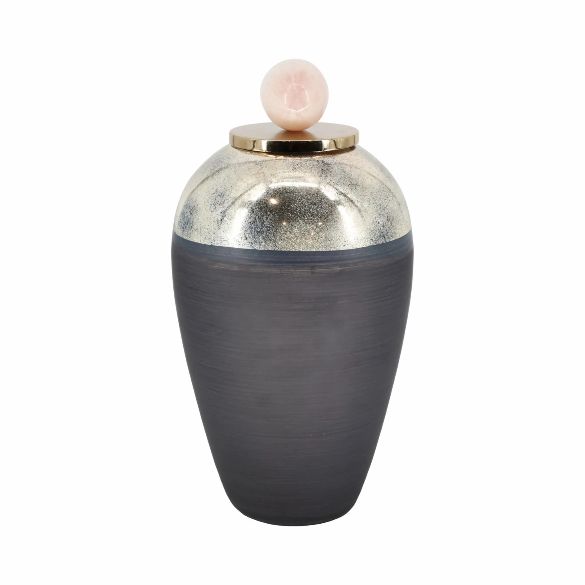 Glass, 19" Vase W/ Resin Topper, Gray - Image 3