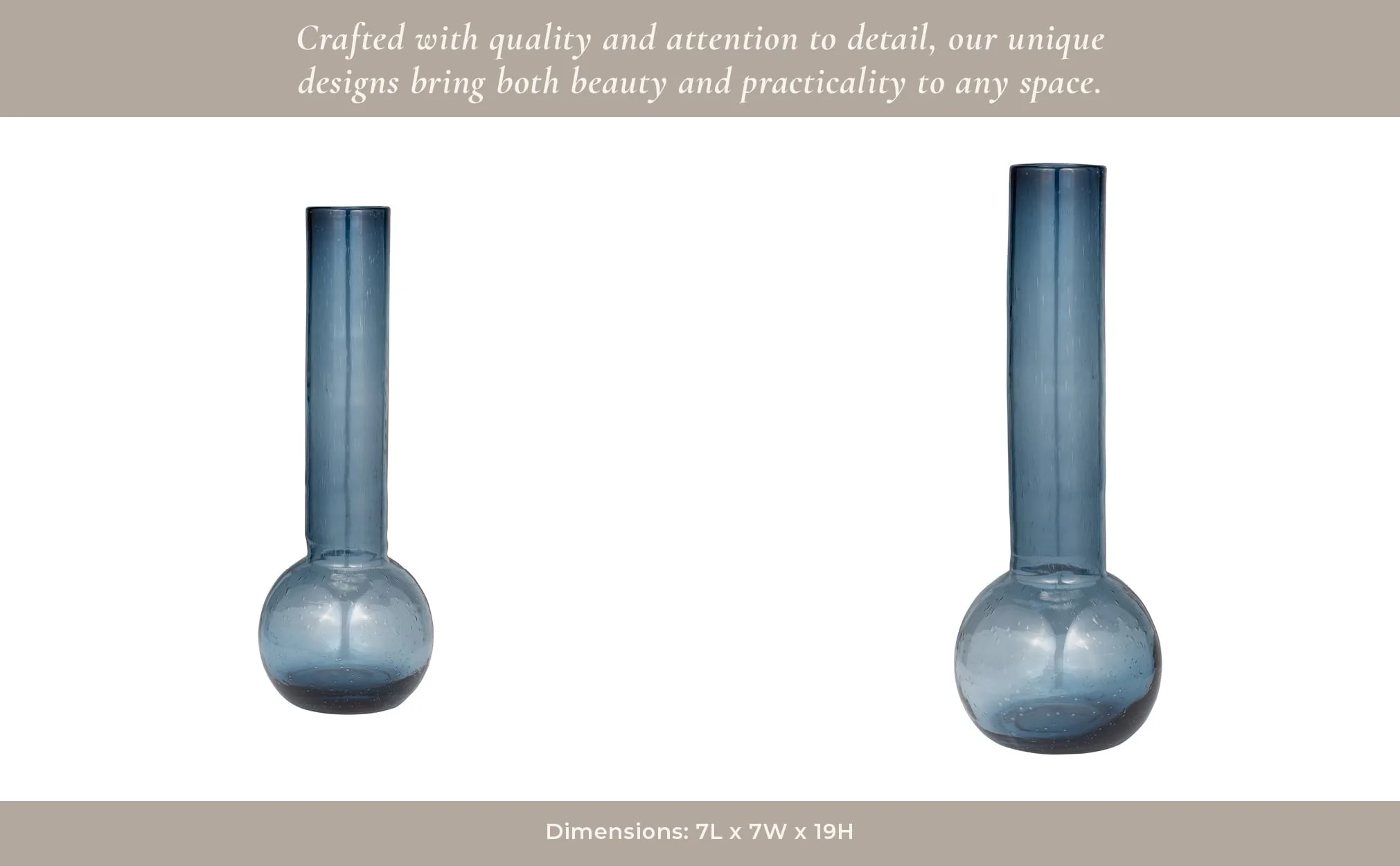 Glass, 20" Vase Blue - Image 14