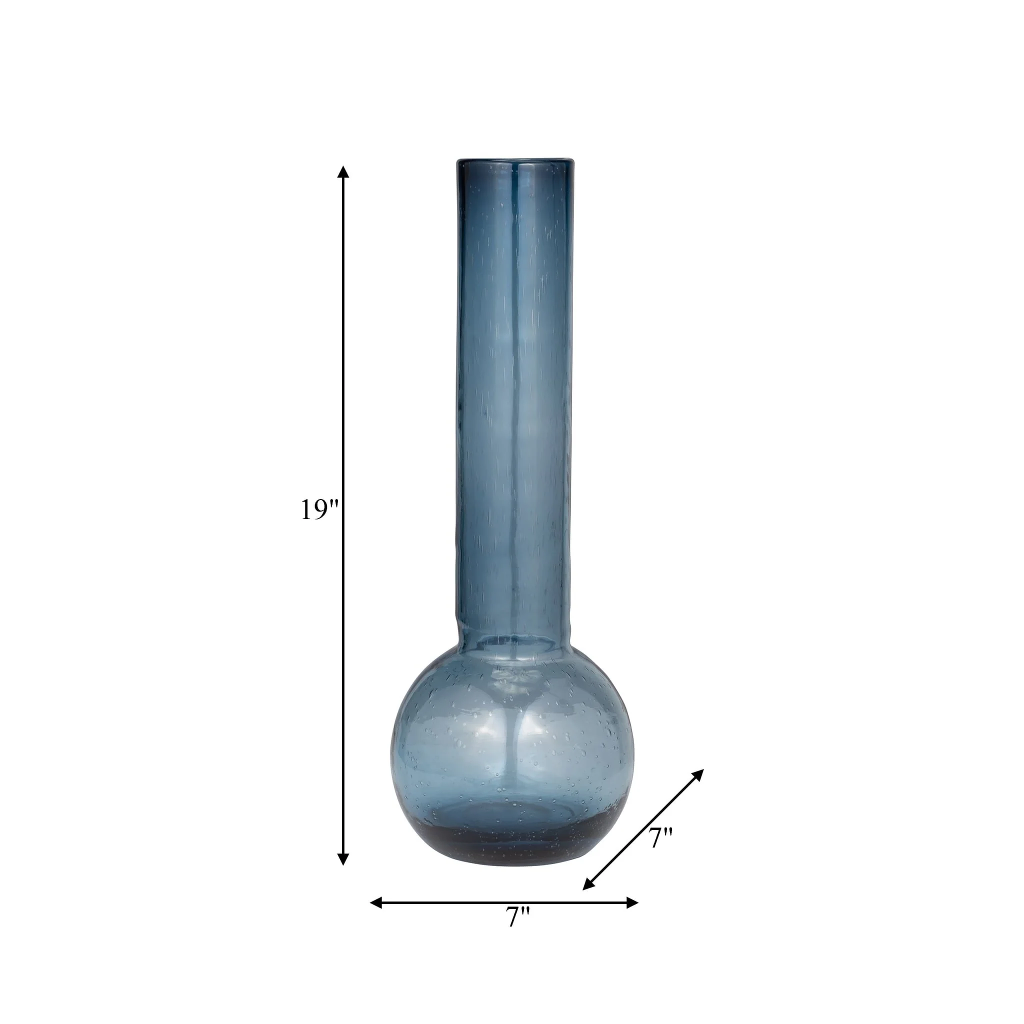 Glass, 20" Vase Blue - Image 9