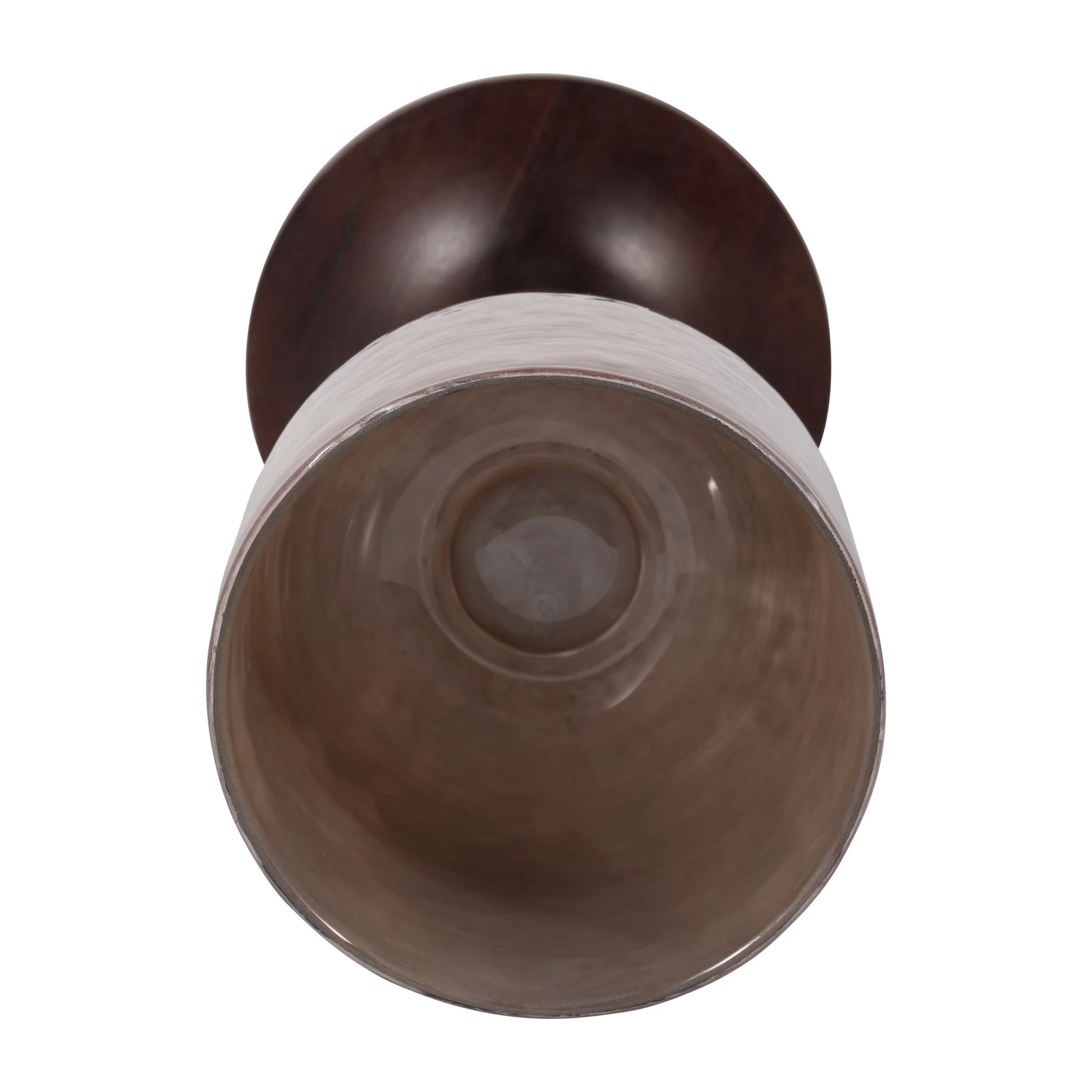 Glass, 20" Wooden Base Hurrican, Blush - Image 4