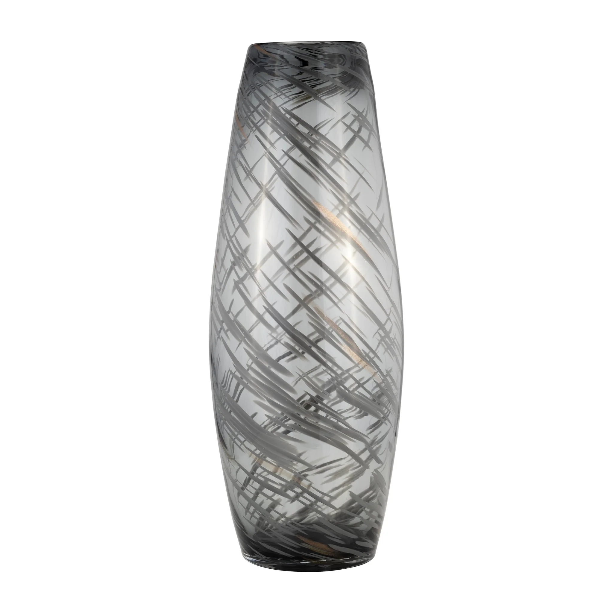 Glass, 20"h Swirl Vase, Black - Image 2