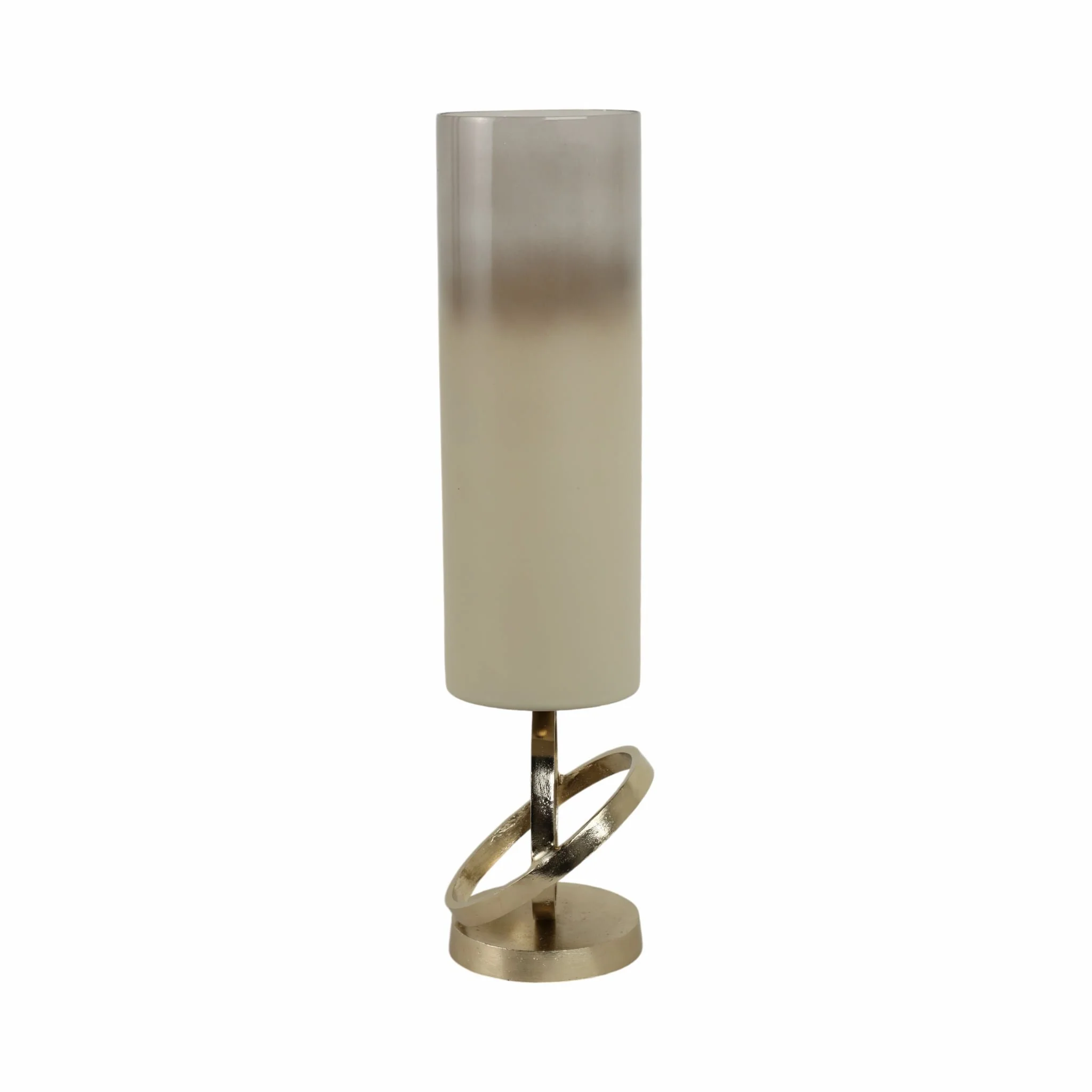 Glass,21",hurricane W/sphere Base,white/gold - Image 3