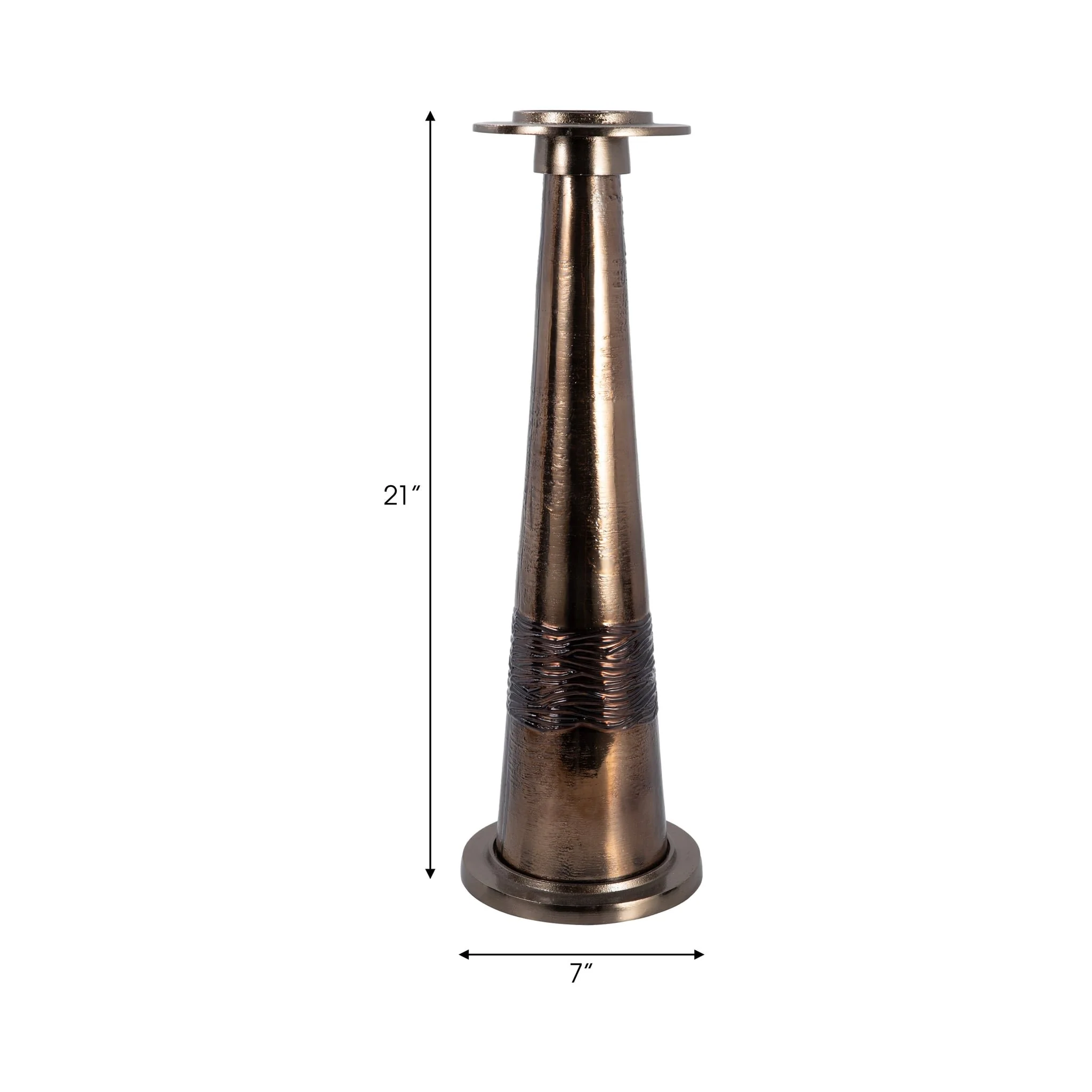 Glass, 21" Pillar Holder, Bronze - Image 9