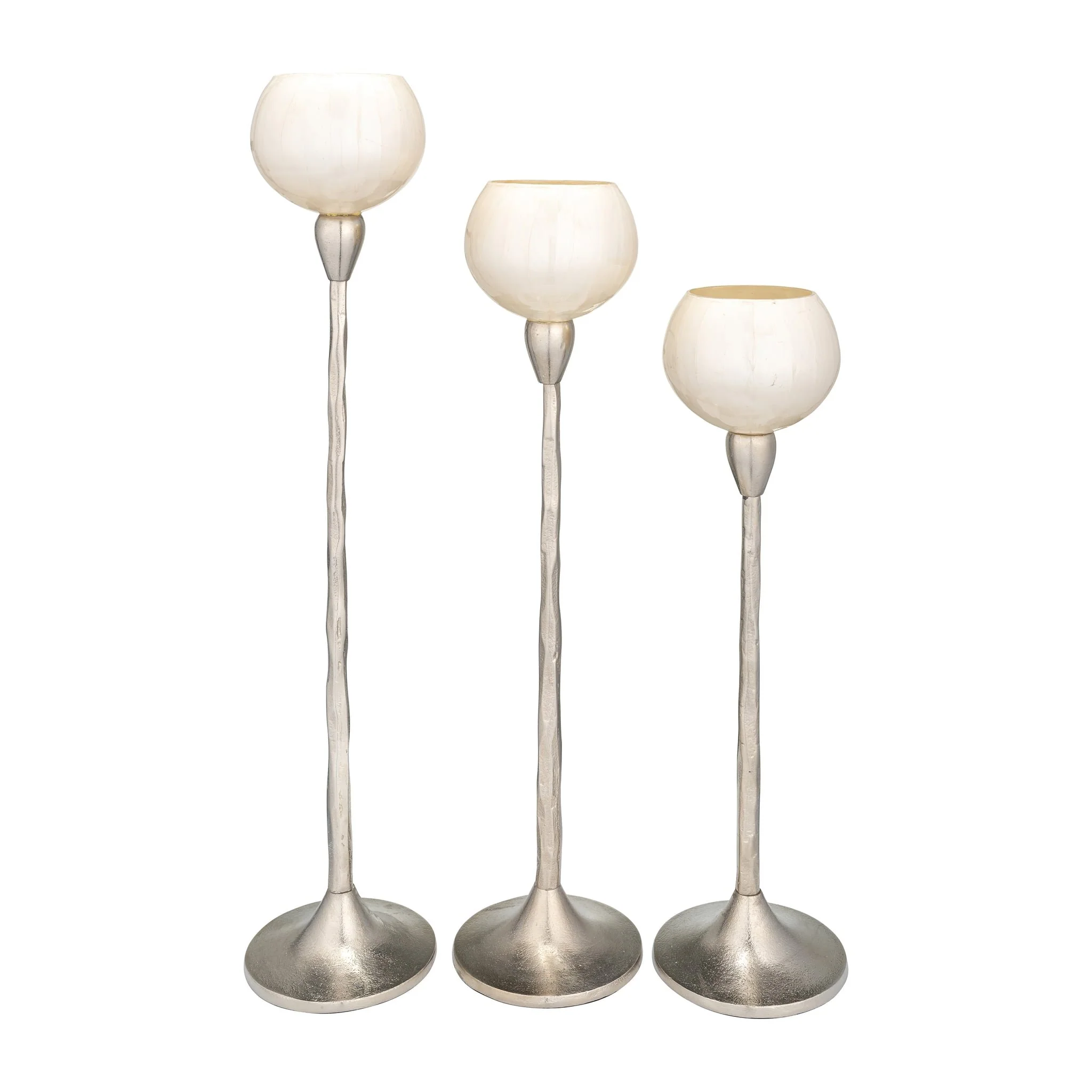 Glass, 21"h Tealight Holder, Pearl White - Image 5