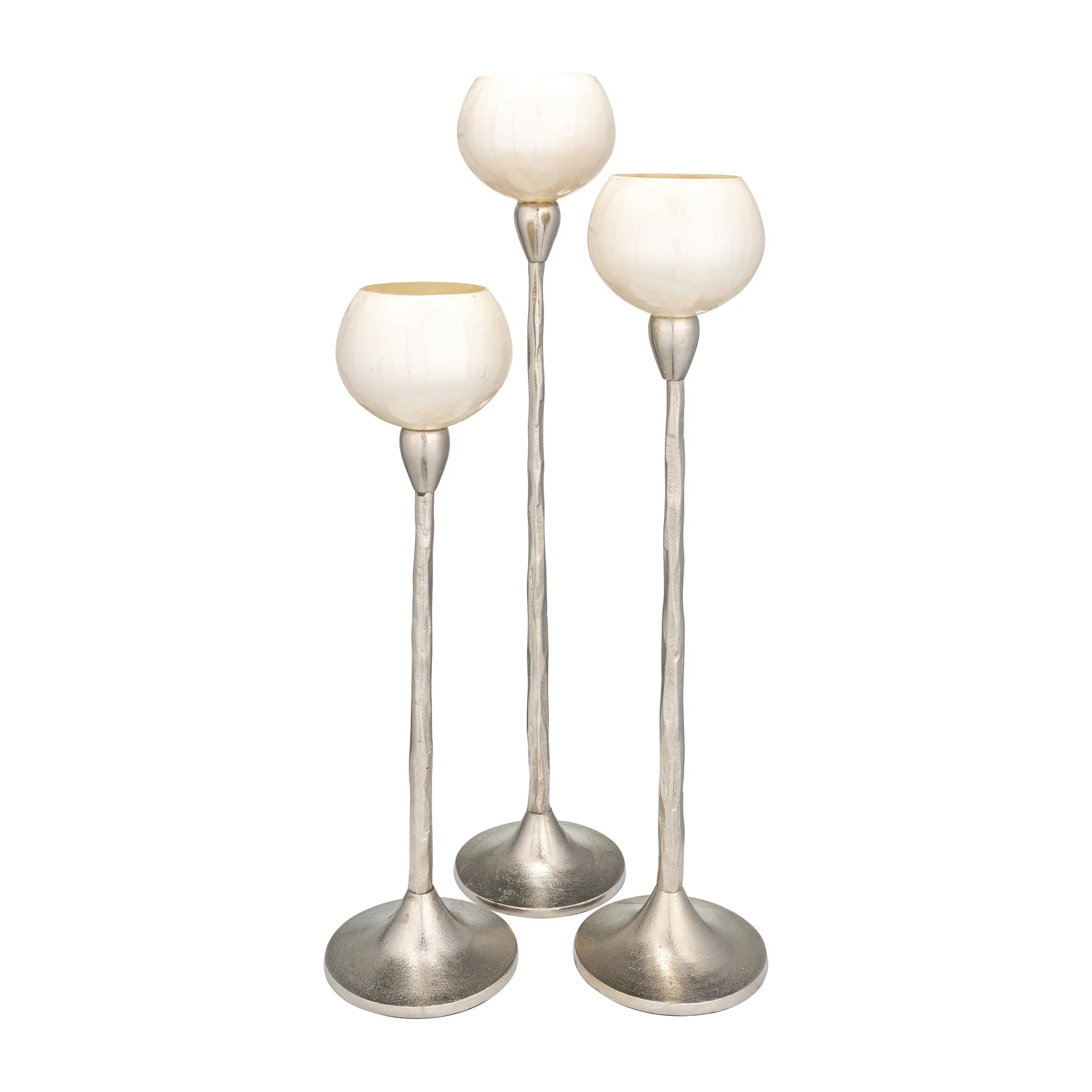 Glass, 21"h Tealight Holder, Pearl White - Image 6