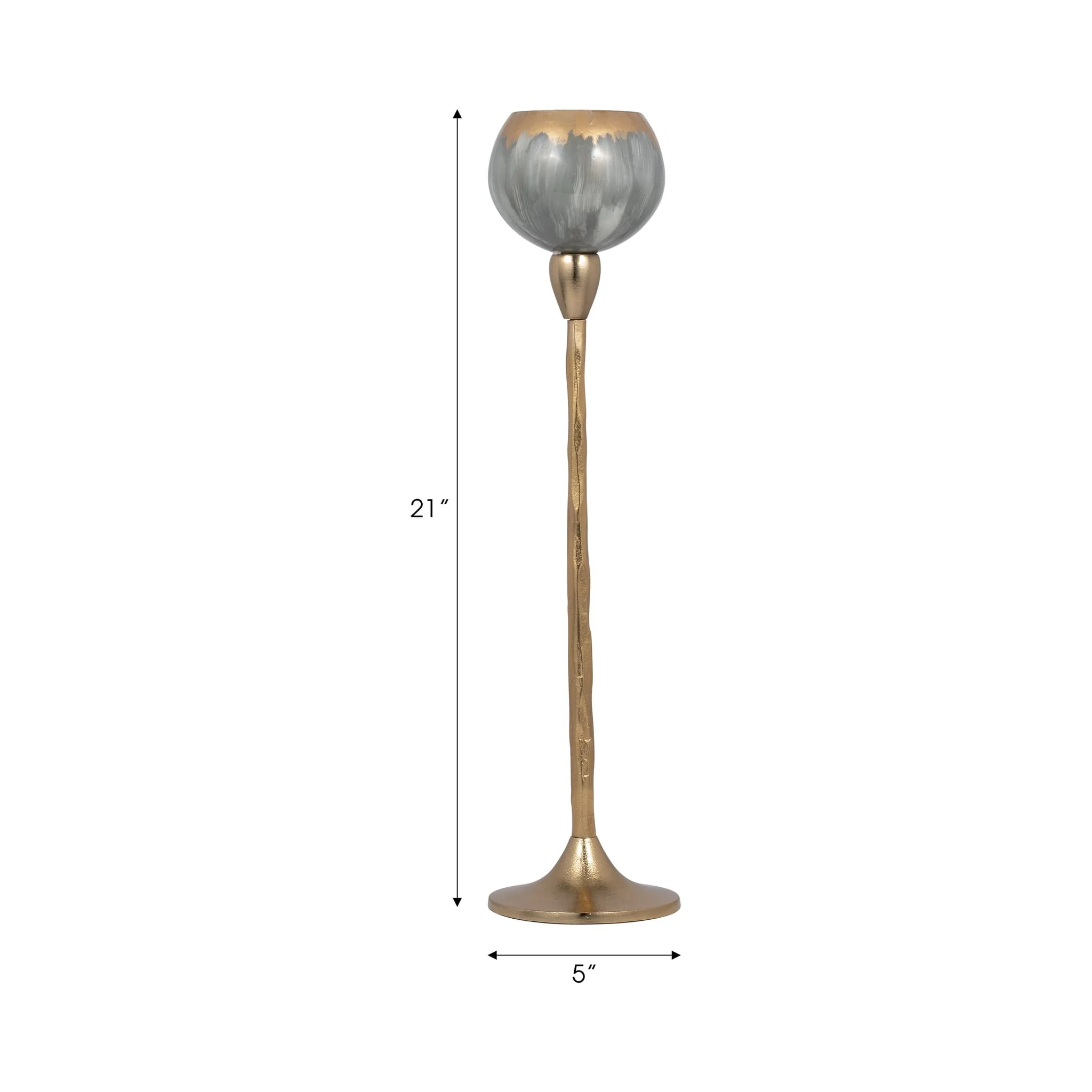 Glass, 21"h Tealight Holder, Wickhom Gray - Image 8