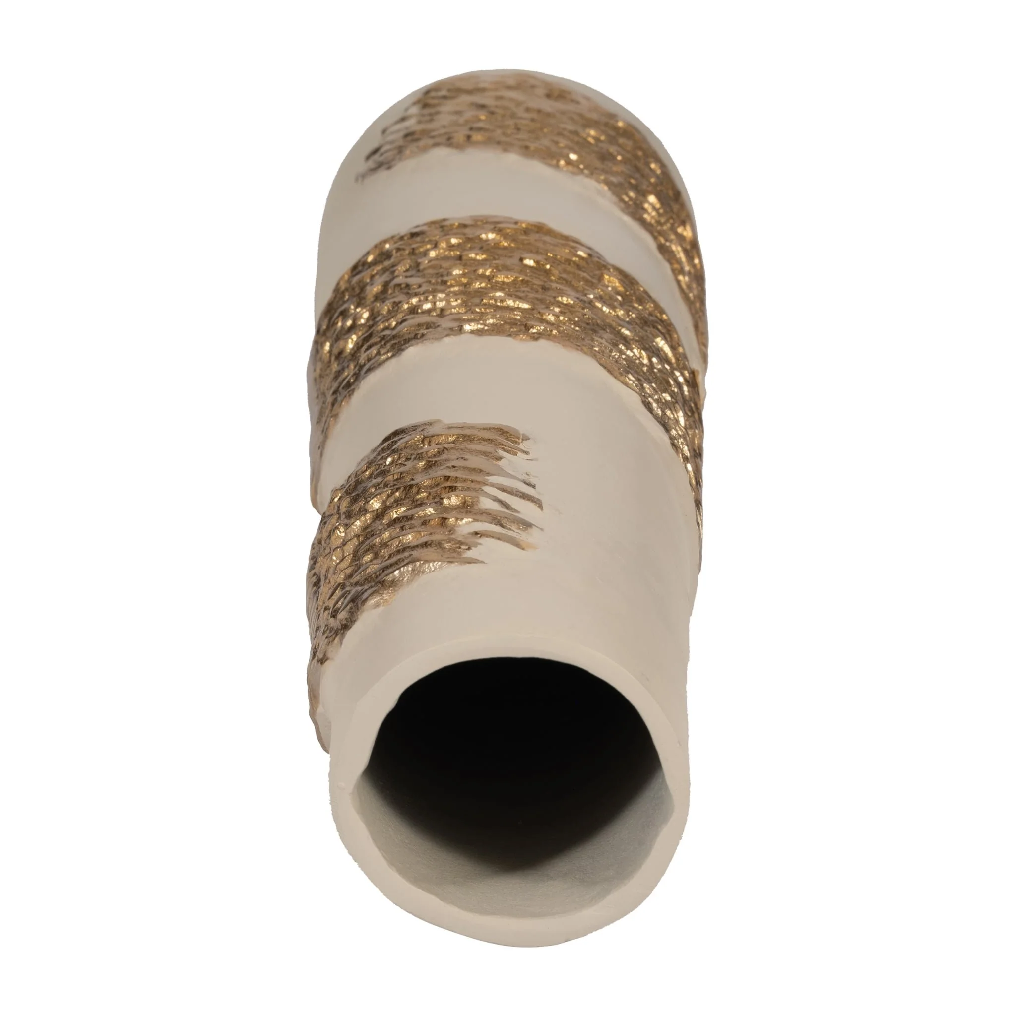 Glass, 22" Aluminum Wrapped Vase, White/gold - Image 5