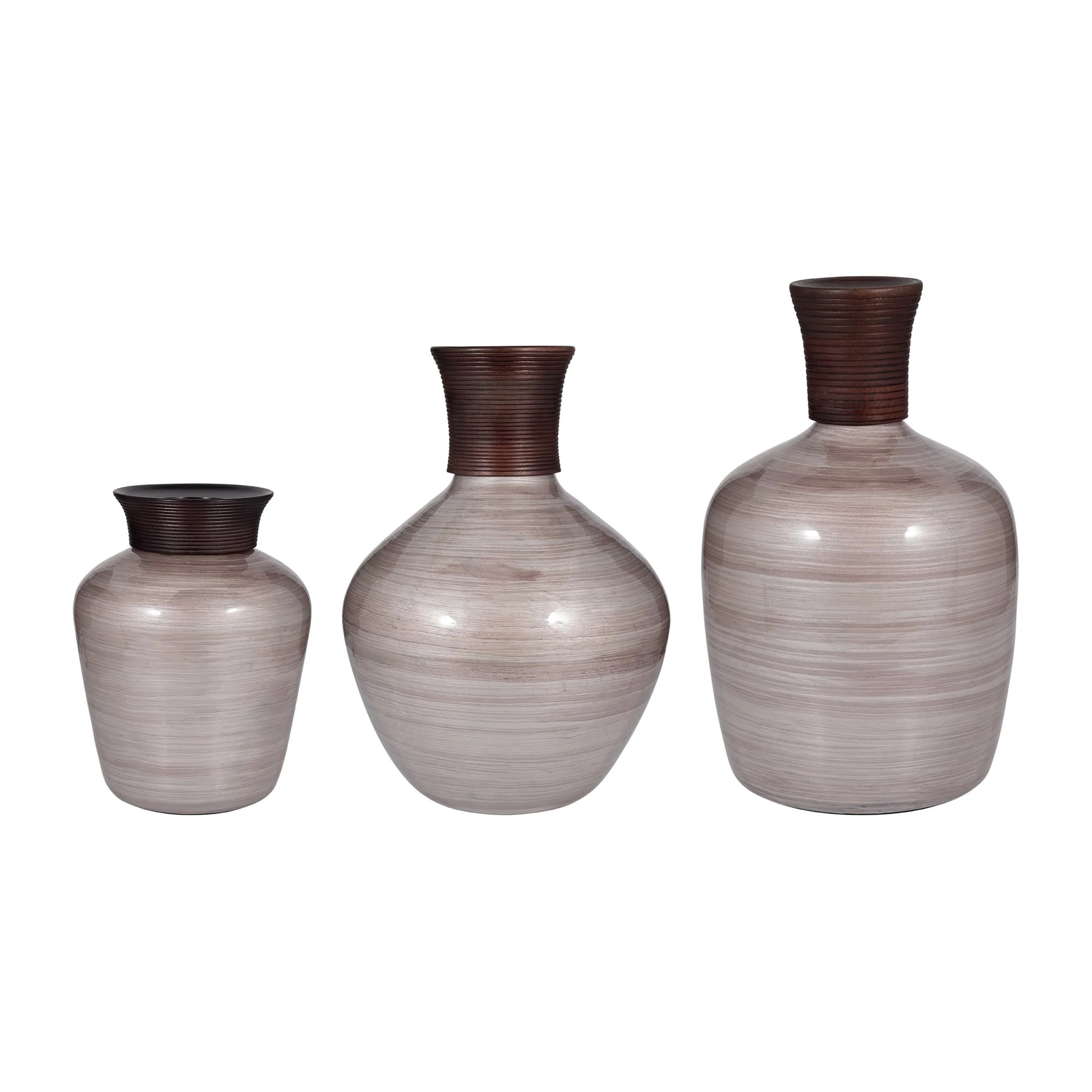 Glass, 22" Wooden Top Vase, Blush - Image 7