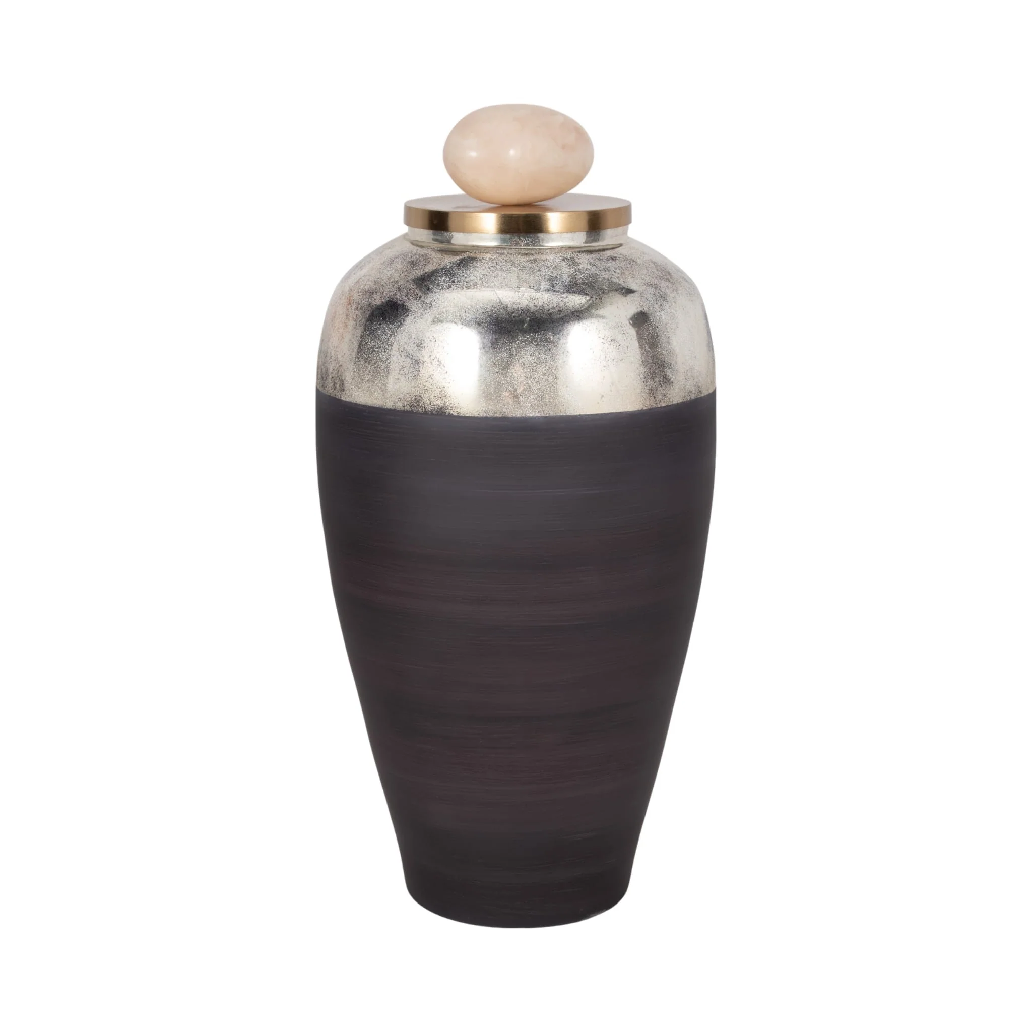 Glass, 23" Vase W/ Resin Topper, Gray - Image 2
