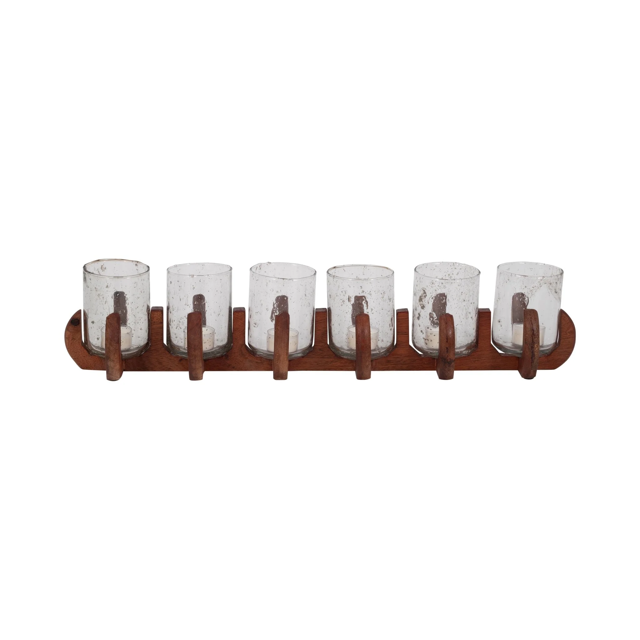 Glass, 24" 6-votive Holders W/ Base, Brown/clear - Image 2
