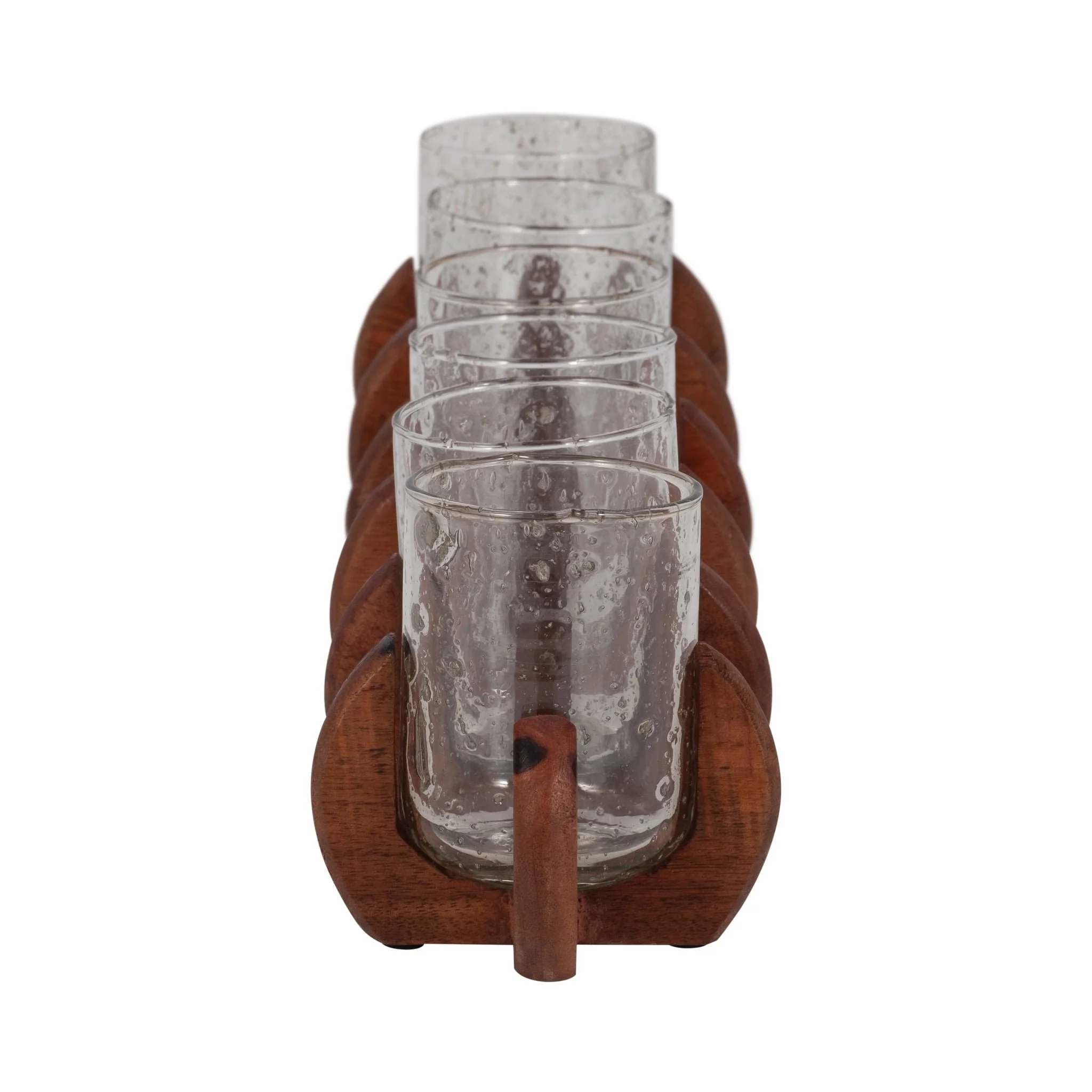Glass, 24" 6-votive Holders W/ Base, Brown/clear - Image 4