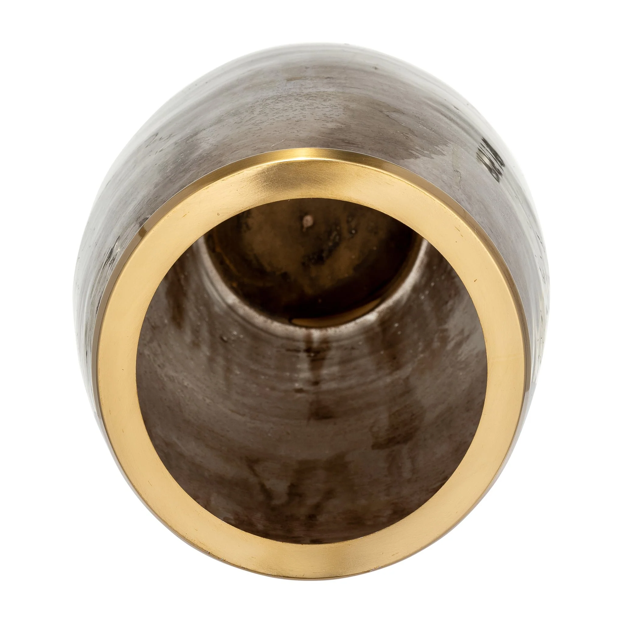 Glass 24" Vase W/ Metal Ring, Champagne - Image 4