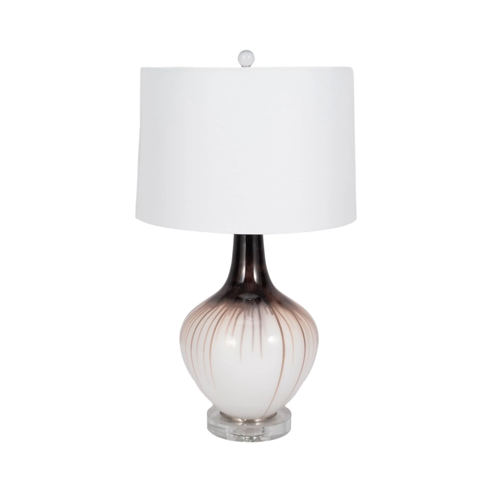 Glass 26" 2-tone Bottle Table Lamp, White - Image 3