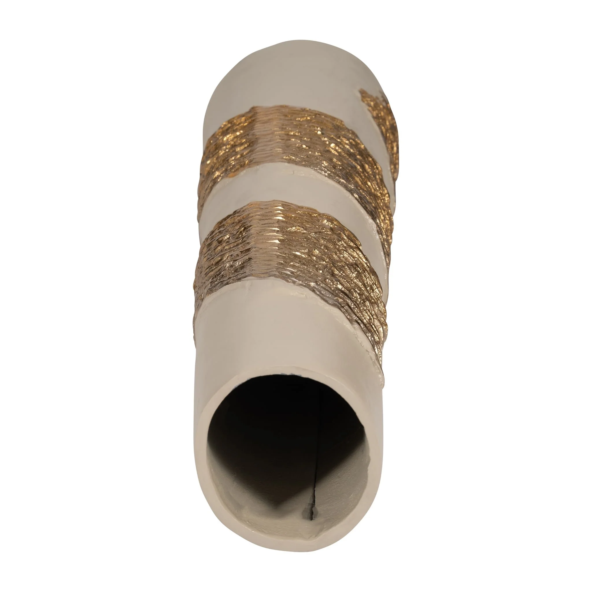 Glass, 26" Aluminum Wrapped Vase, White/gold - Image 5