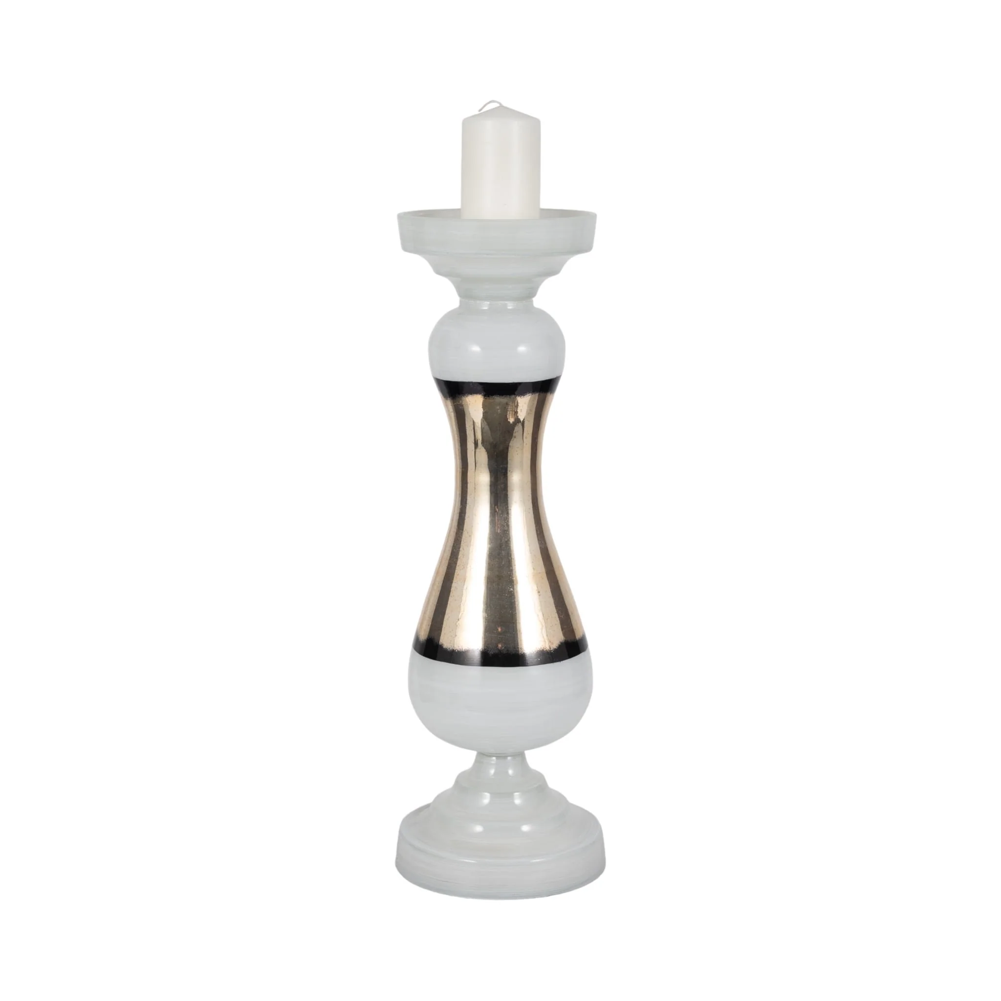 Glass, 26" Candle Holder, White - Image 2