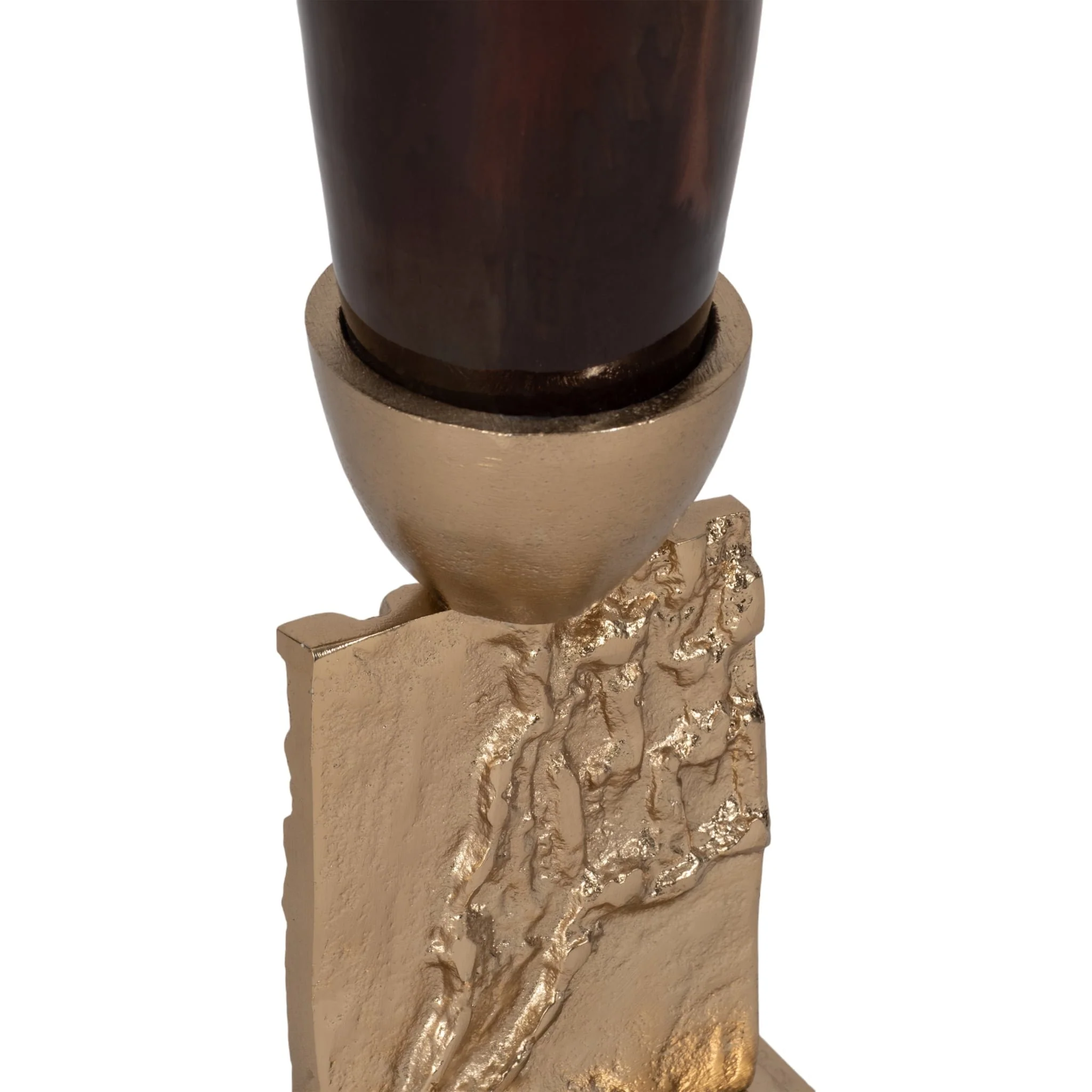 Glass, 26" Trumpet Vase, Bronze - Image 4