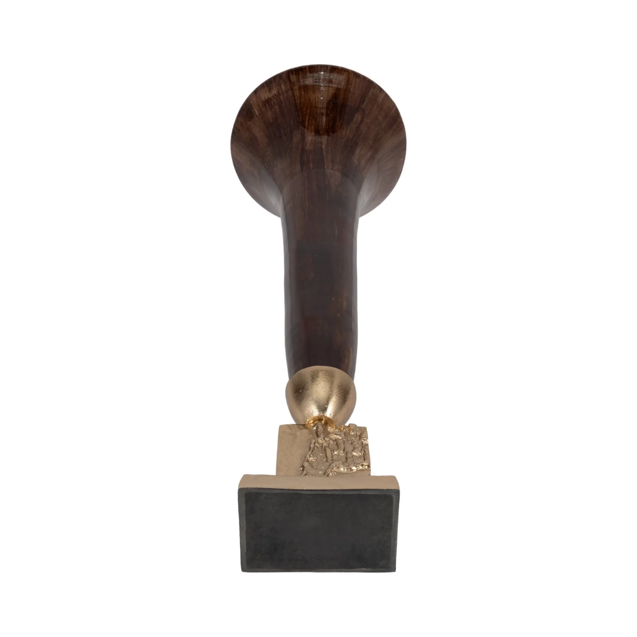 Glass, 26" Trumpet Vase, Bronze - Image 6