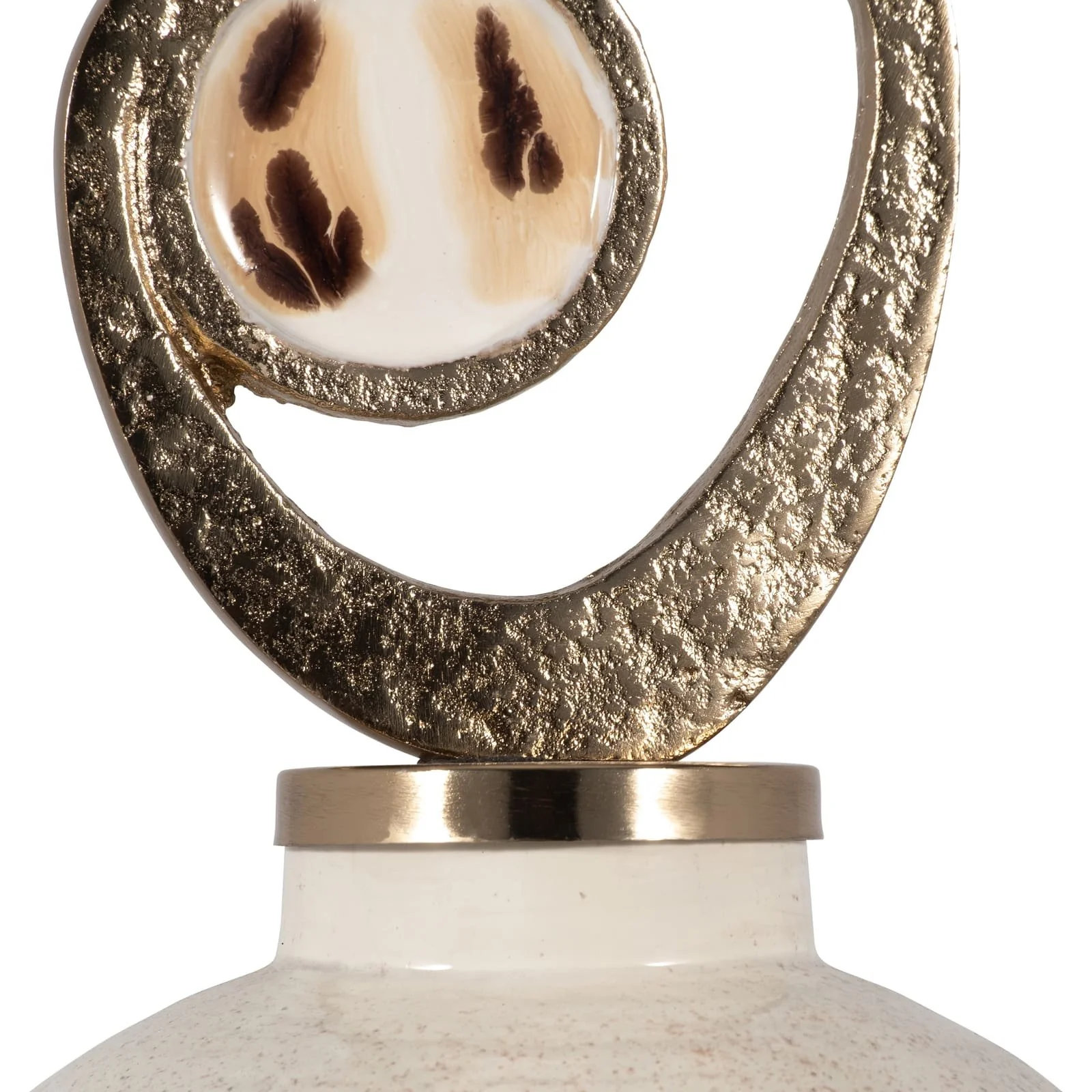 Glass, 27" Vase Metal Swirl Topper, 2-tone Bronze - Image 5
