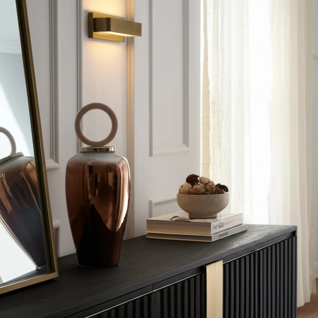 Glass, 28" Vase Round Resin Topper, Copper - Image 10