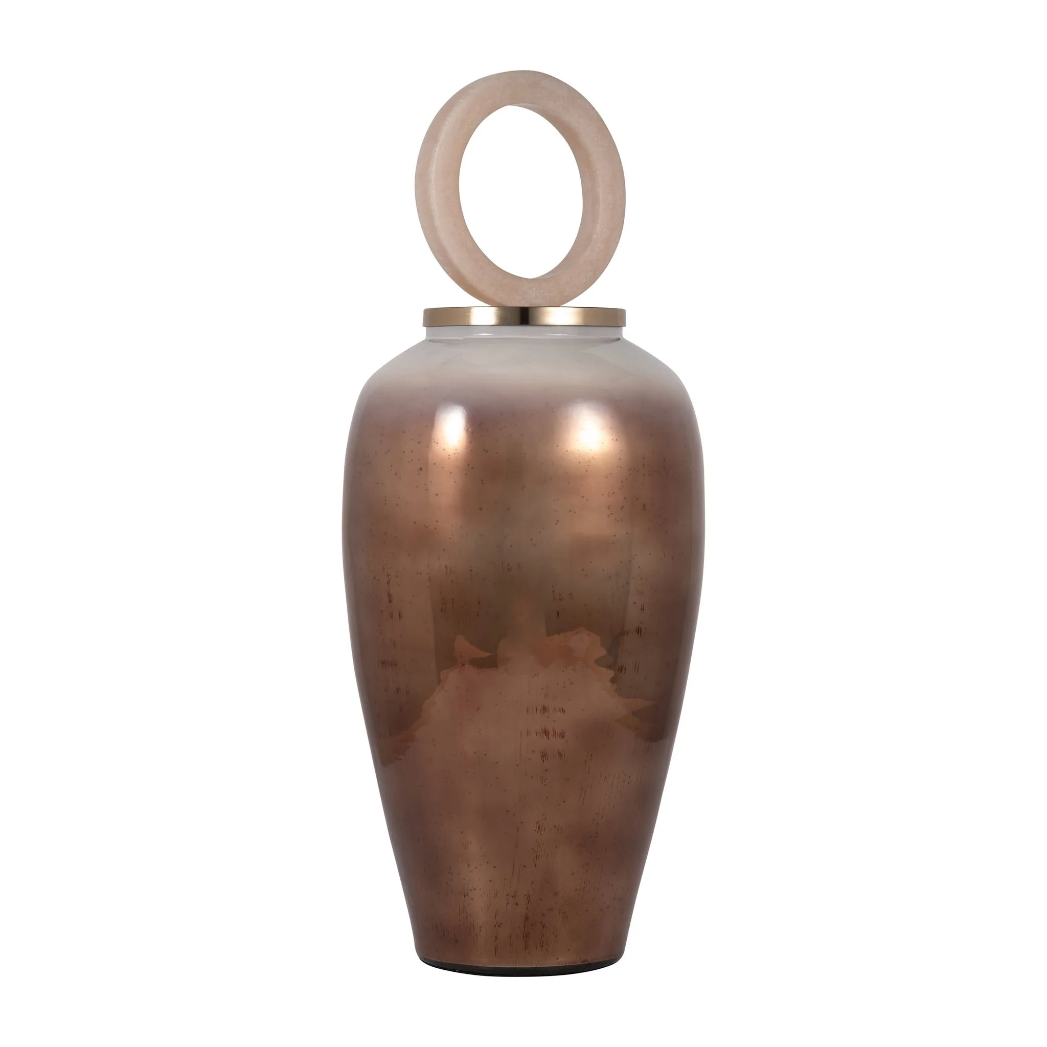 Glass, 28" Vase Round Resin Topper, Copper - Image 2