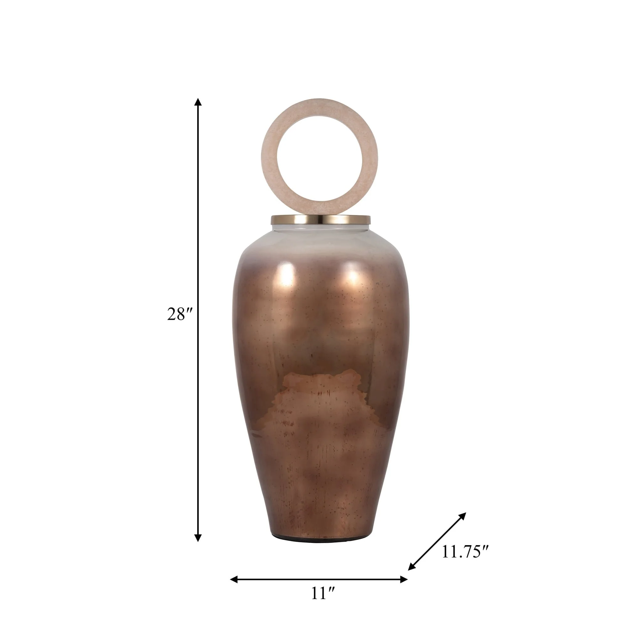 Glass, 28" Vase Round Resin Topper, Copper - Image 8