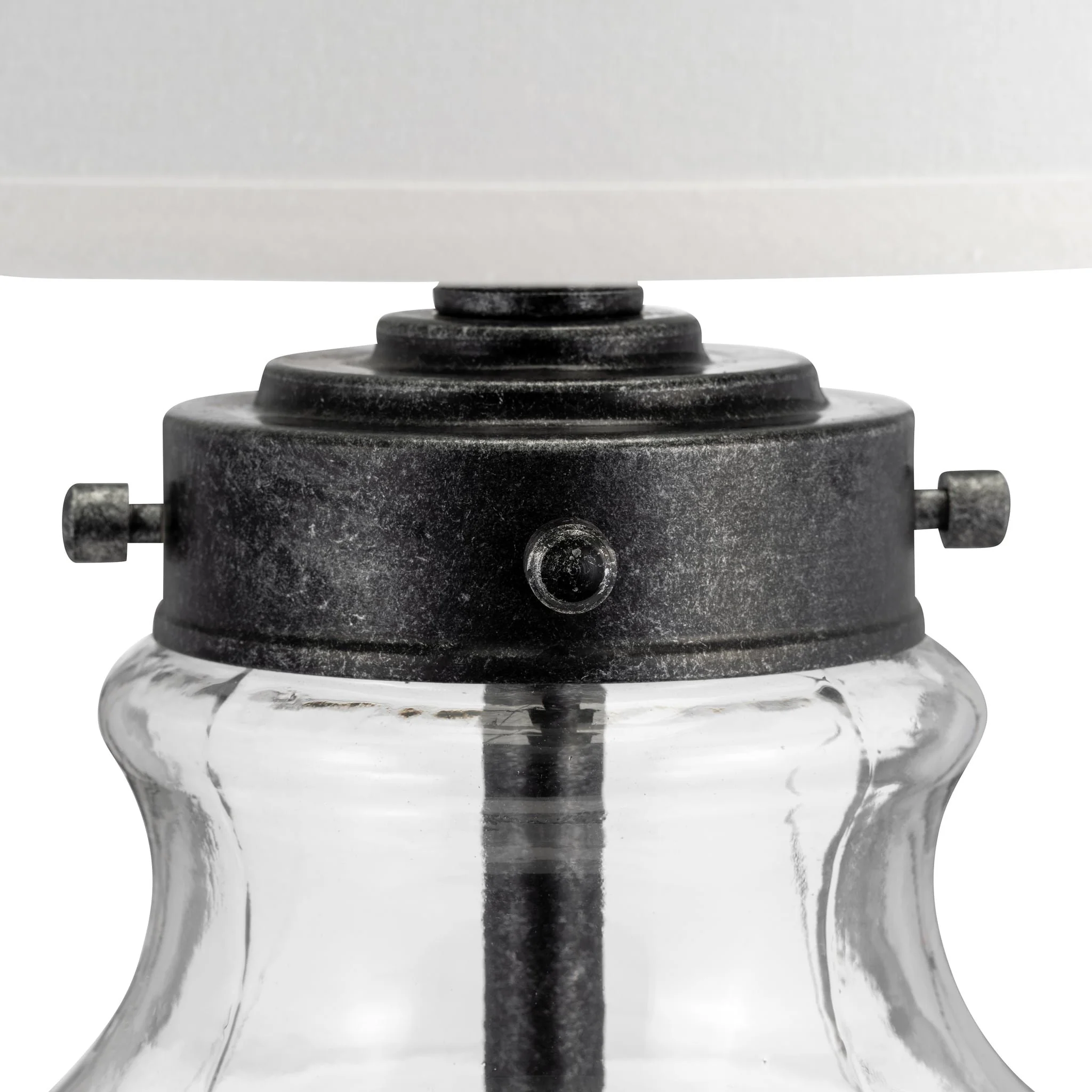 Glass, 30" Bottle Table Lamp, Clear/white - Image 4