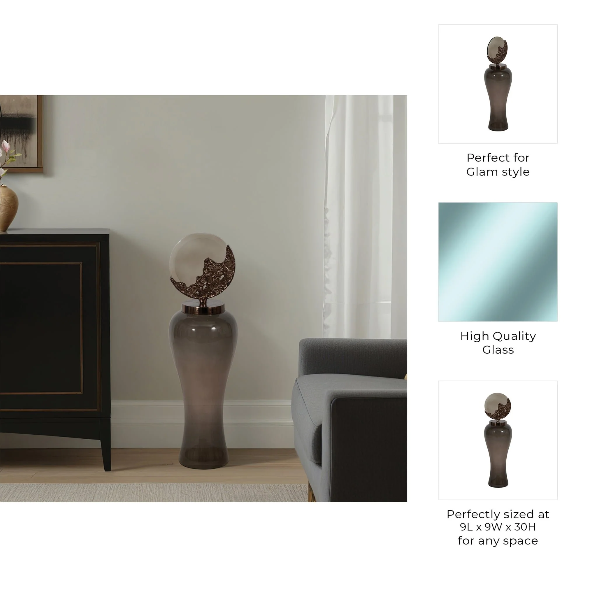 Glass, 30" Mid-century Floor Vase, Multi, Kd - Image 8
