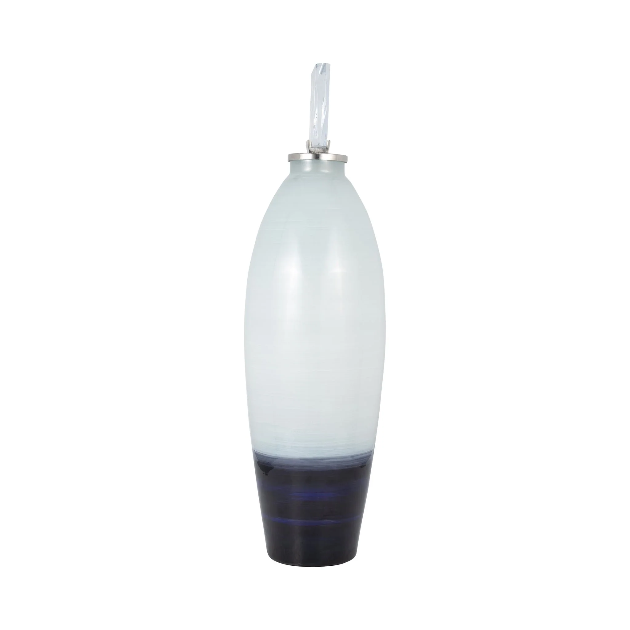Glass, 32" Vase Acrylic Detail, 2-tone White - Image 3