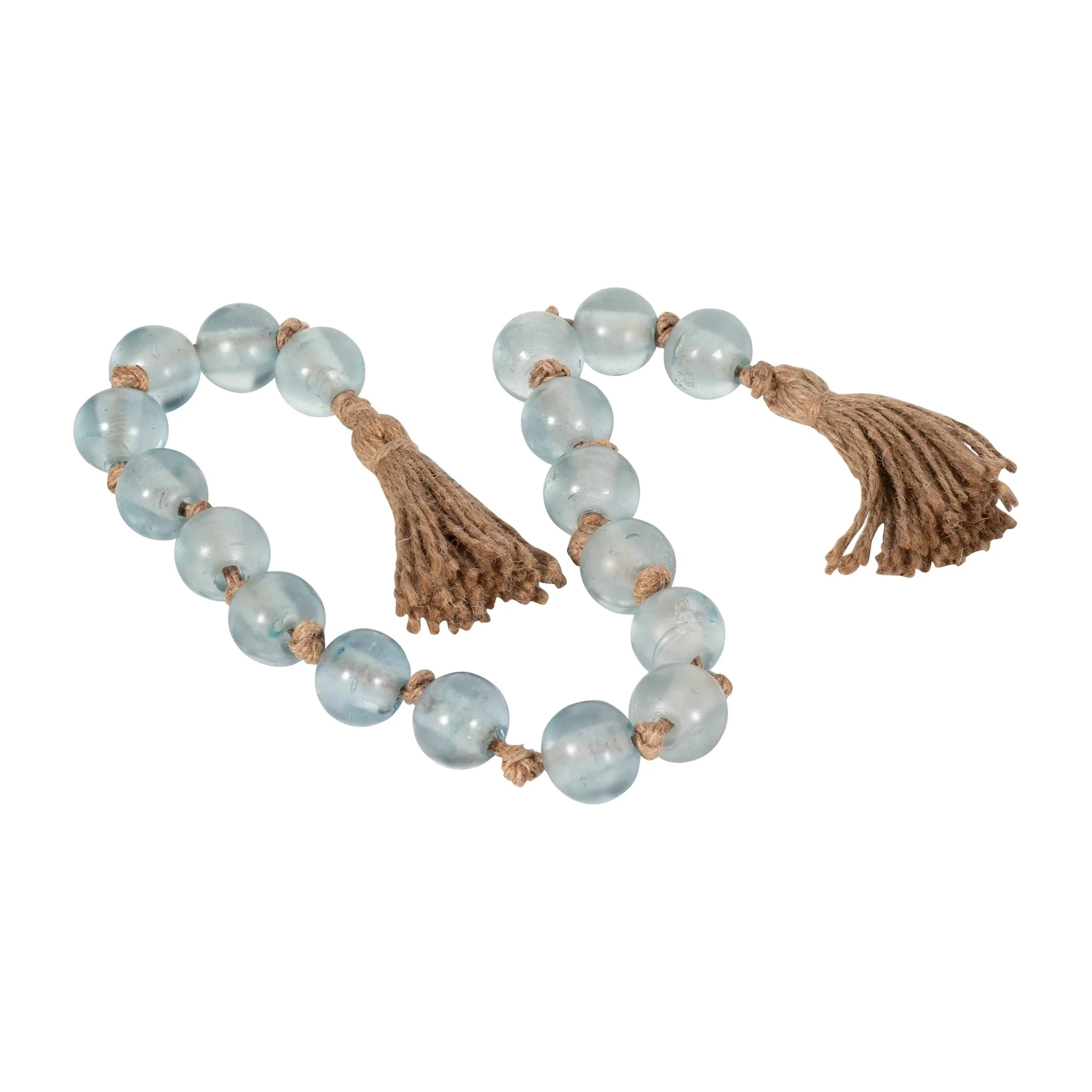 Glass, 34x1 Beaded Garland W/ Tassel, Blue - Image 3