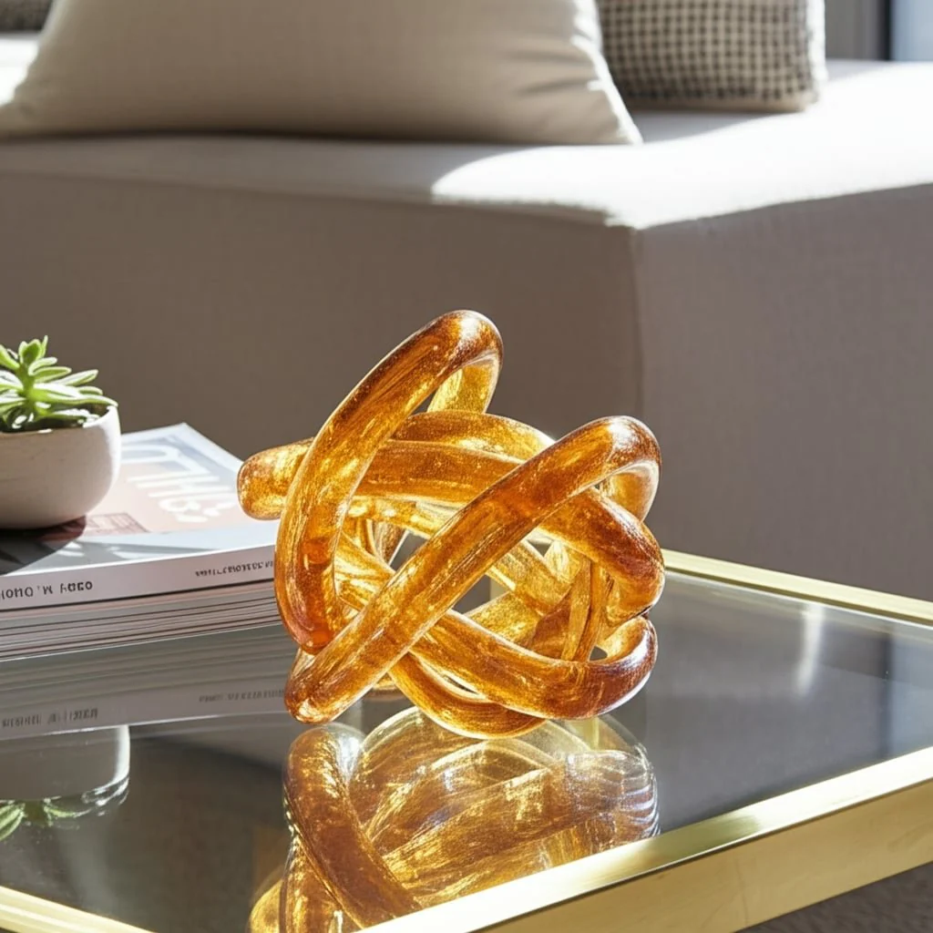 Glass, 4" Knot Amber - Image 11