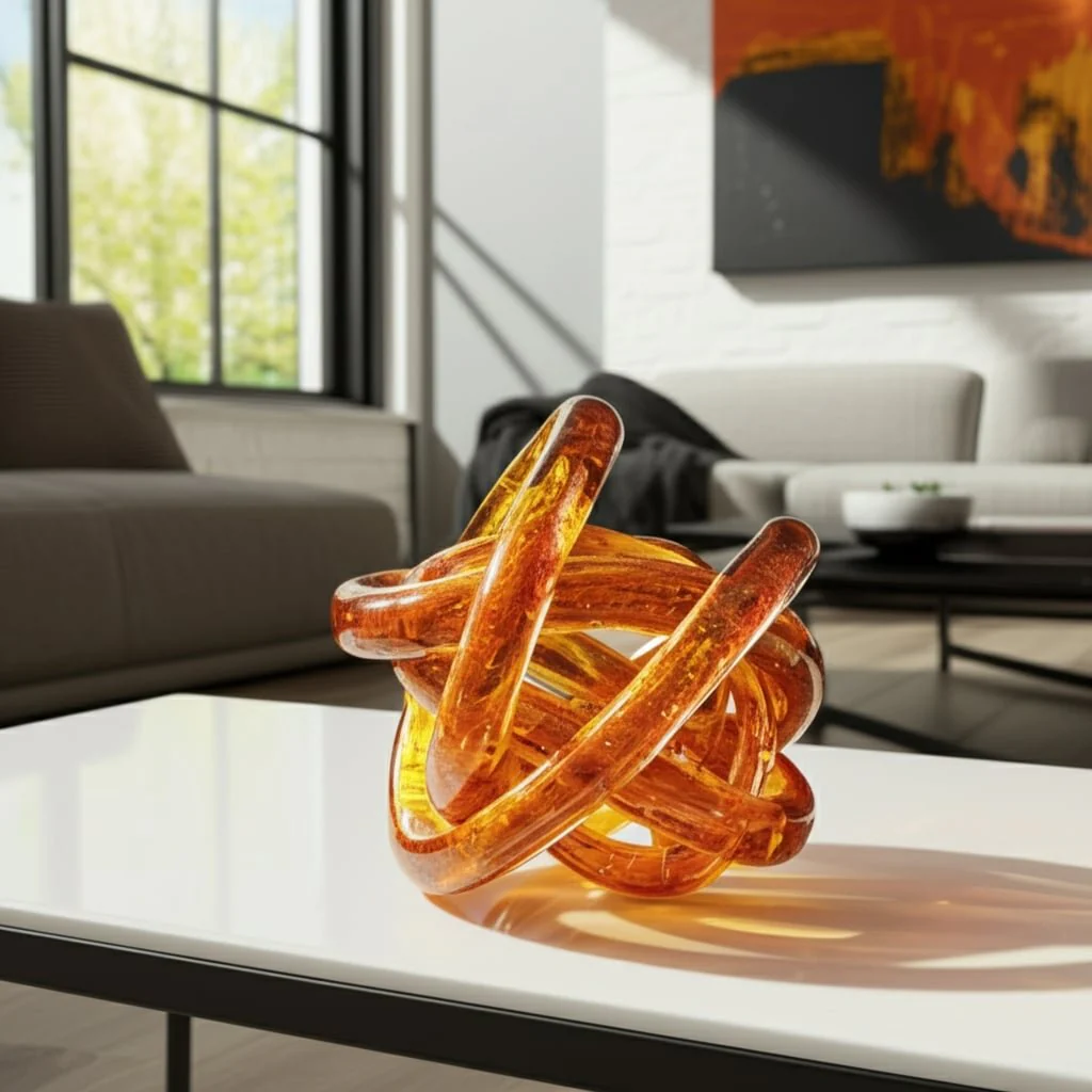 Glass, 4" Knot Amber - Image 12