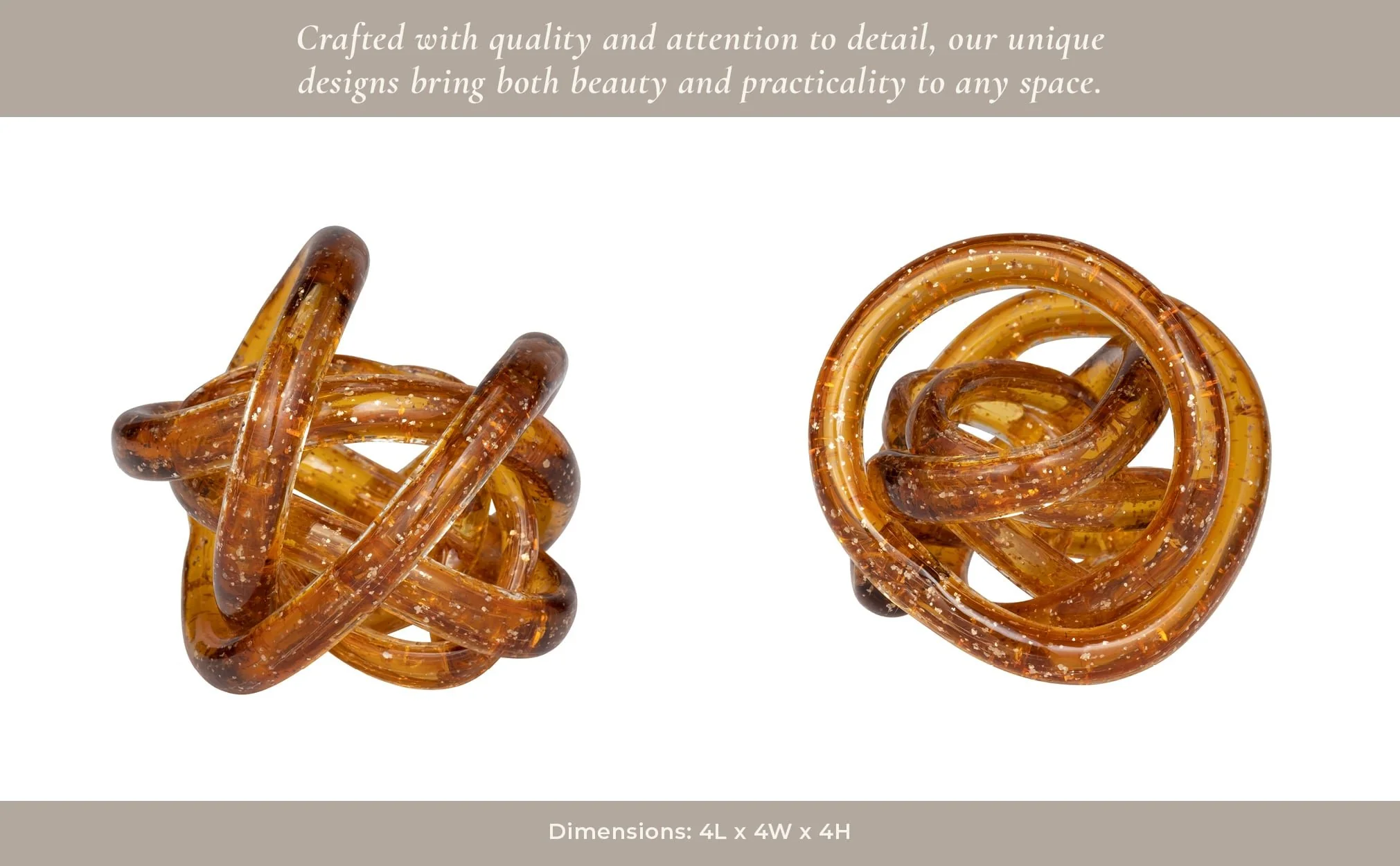 Glass, 4" Knot Amber - Image 13