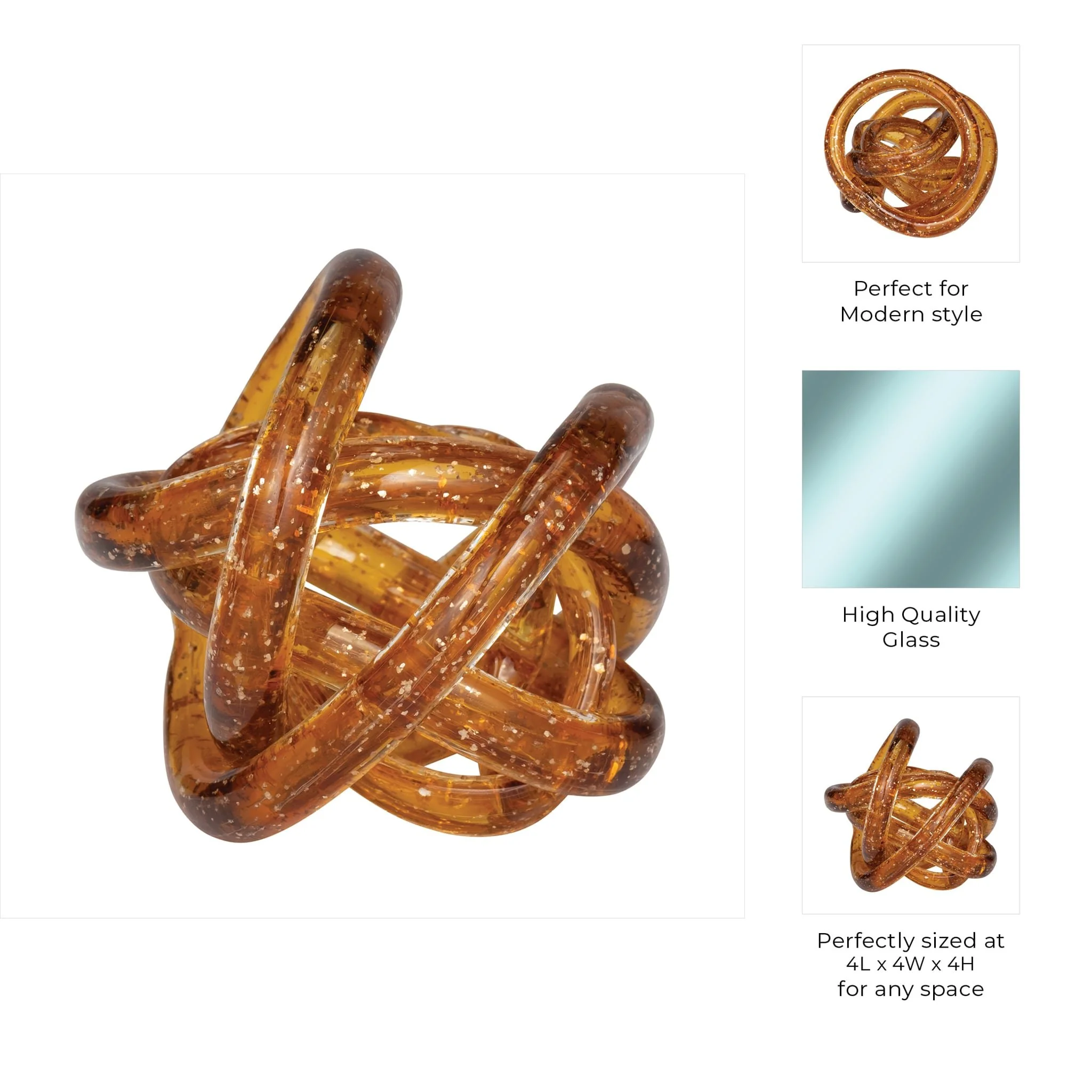 Glass, 4" Knot Amber - Image 9
