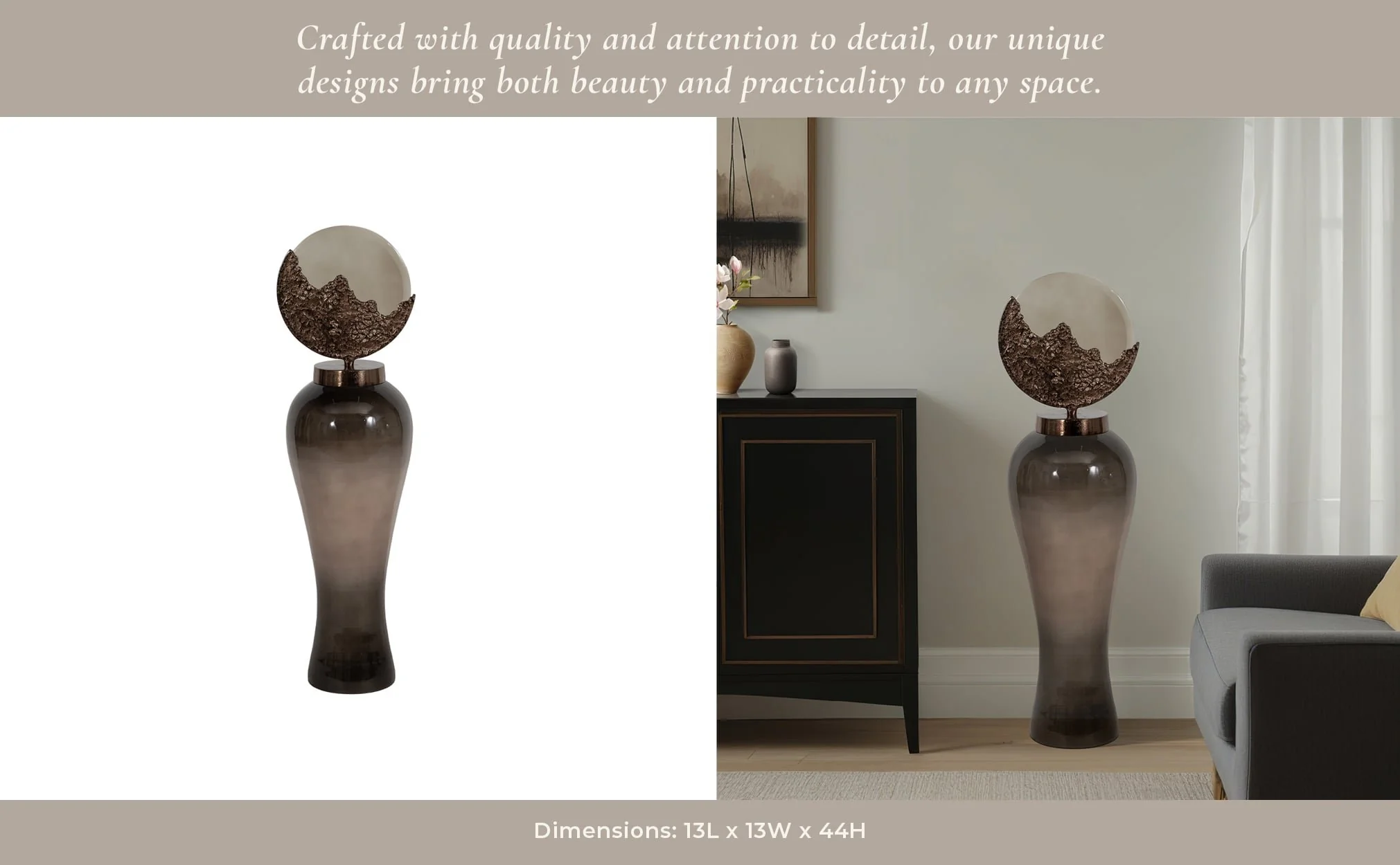 Glass, 44" Mid-century Floor Vase, Multi, Kd - Image 10