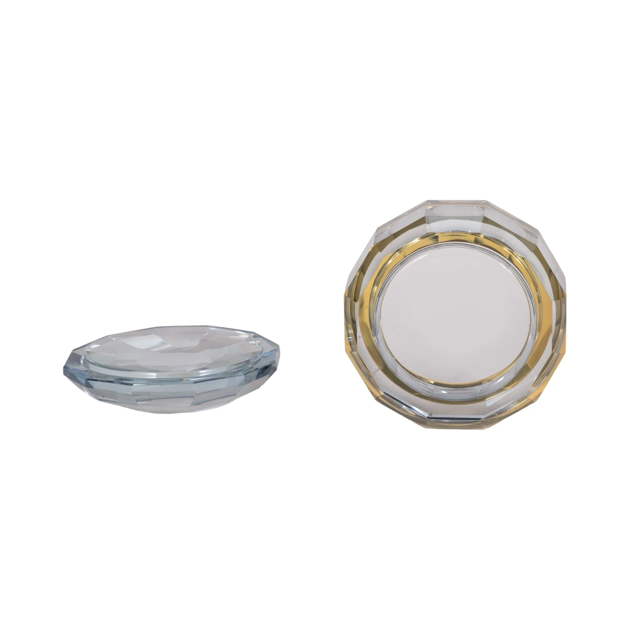 Glass, 4"d Trinket Box, Blue - Image 7