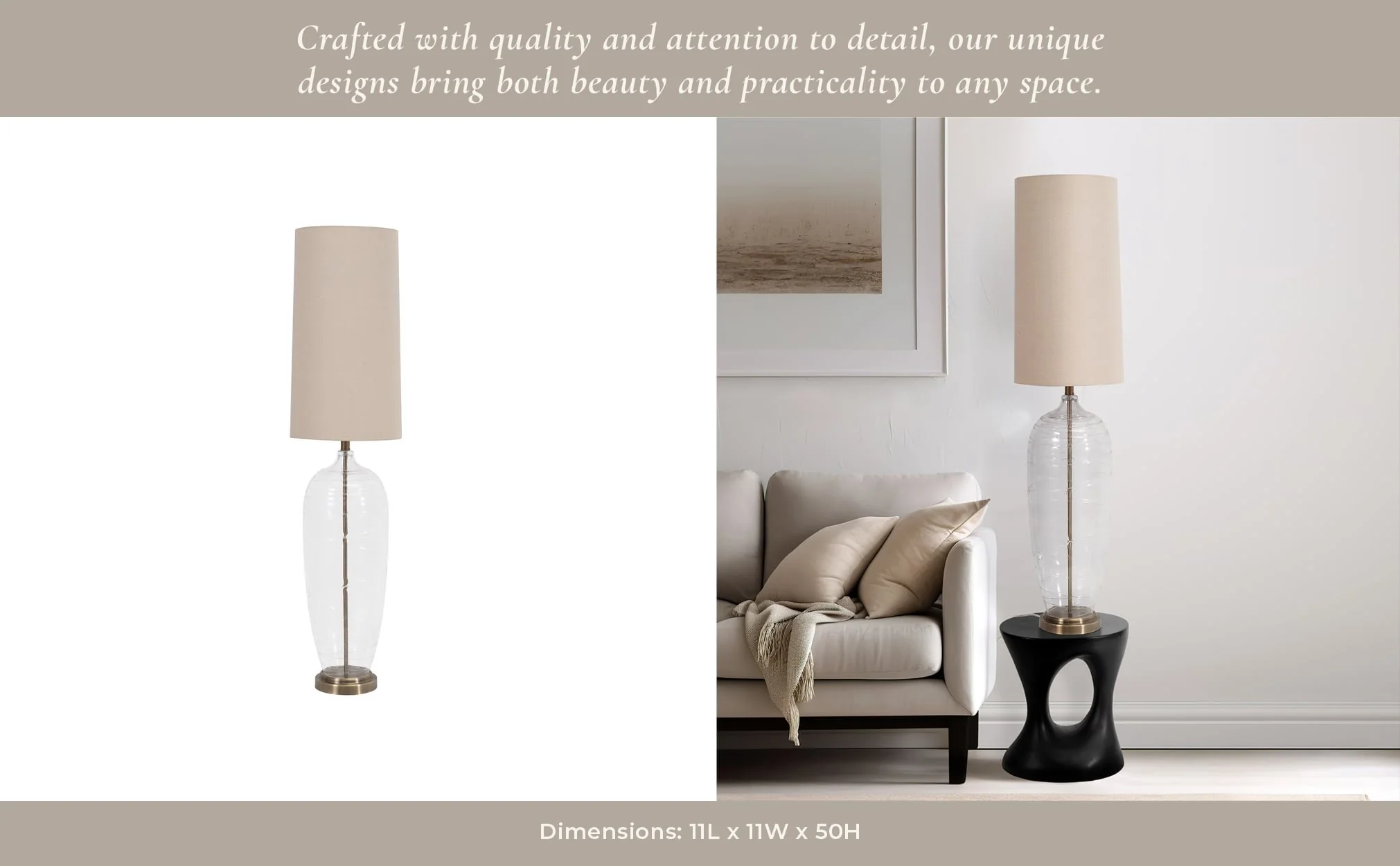 Glass 50" Bottle Table Lamp, Clear - Image 12