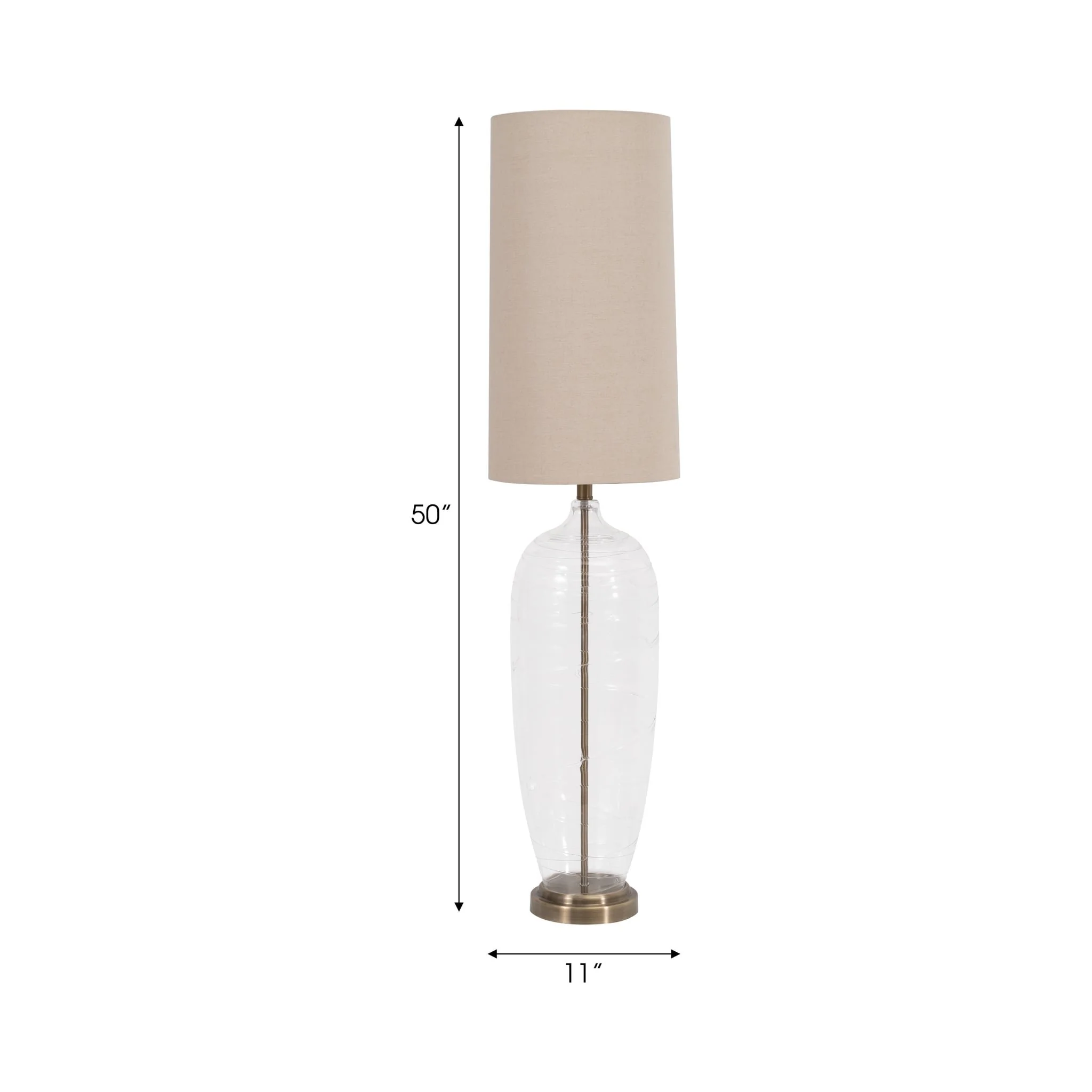 Glass 50" Bottle Table Lamp, Clear - Image 8