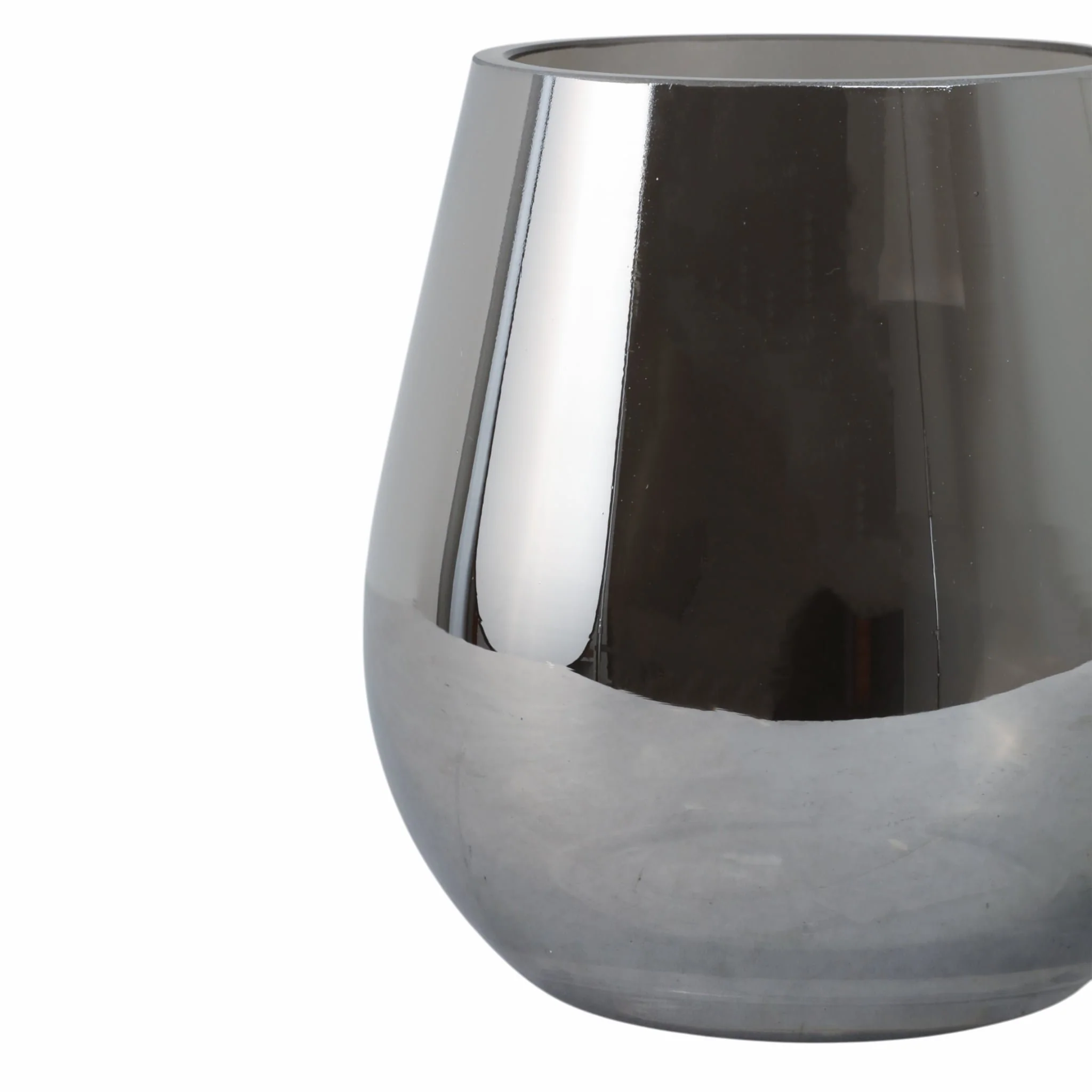 Glass 6"h Metallic Vase, Silver - Image 5