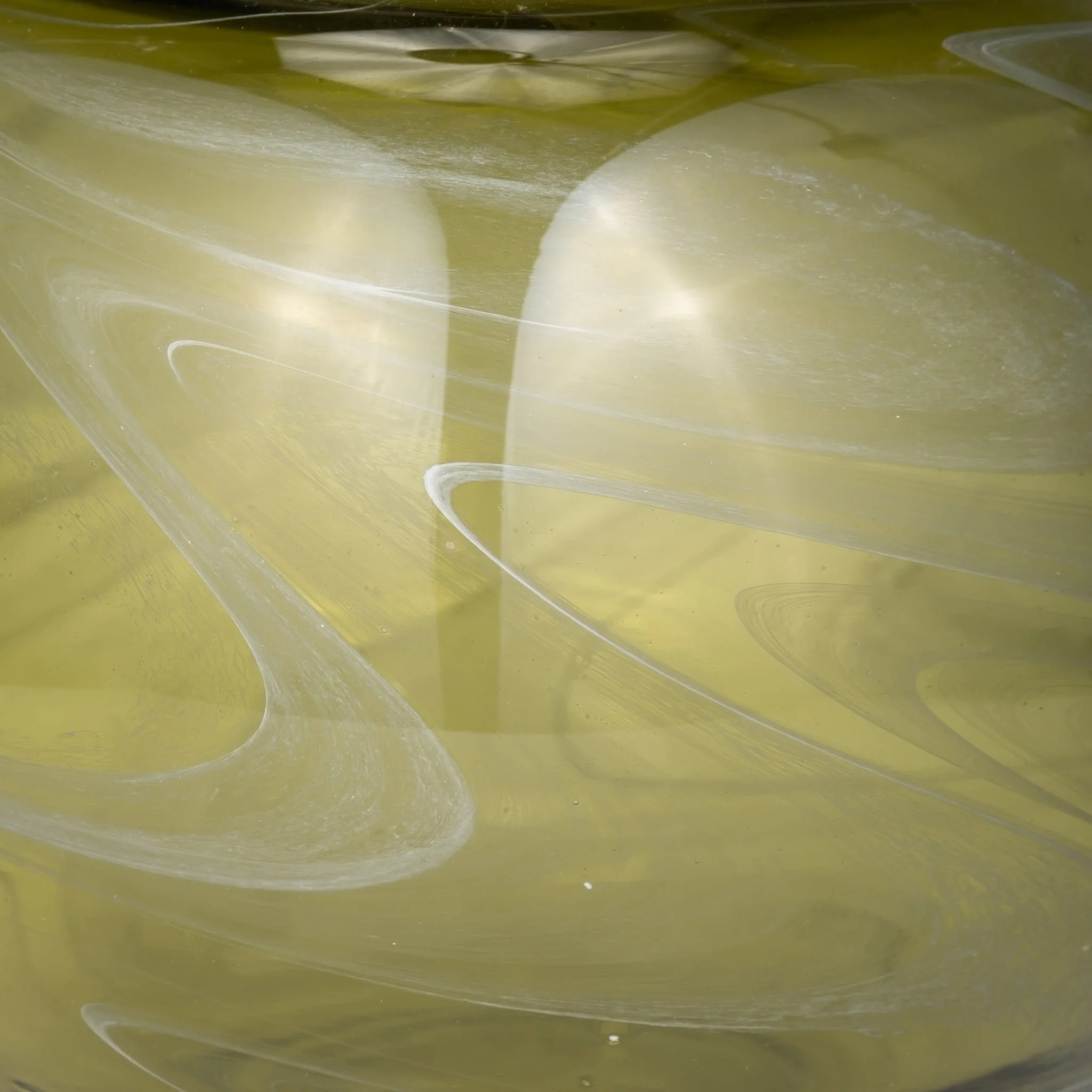 Glass, 7" Bowl Green Swirl - Image 3