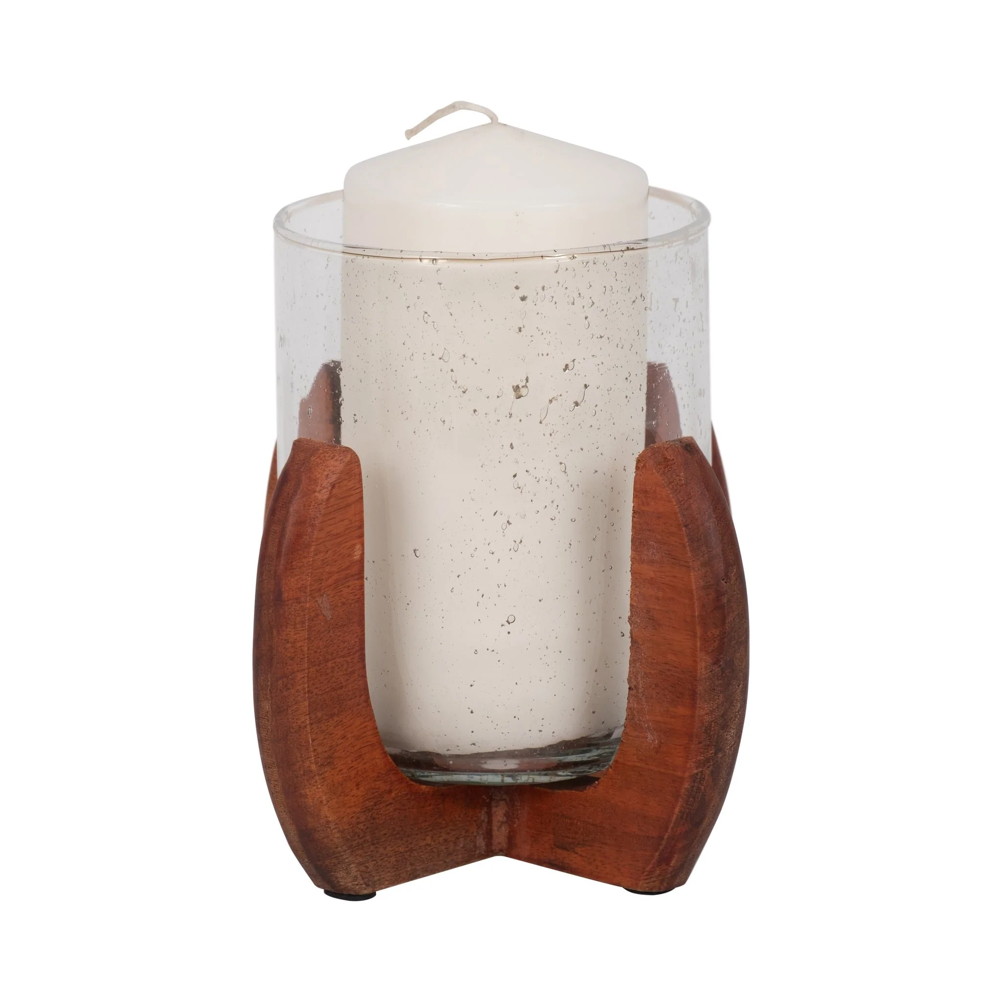 Glass, 7" Votive Holder W/ Base, Brown/clear - Image 2