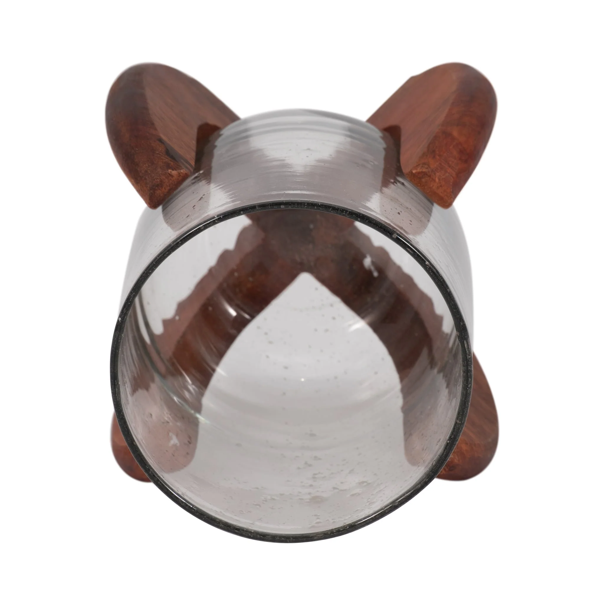 Glass, 7" Votive Holder W/ Base, Brown/clear - Image 6