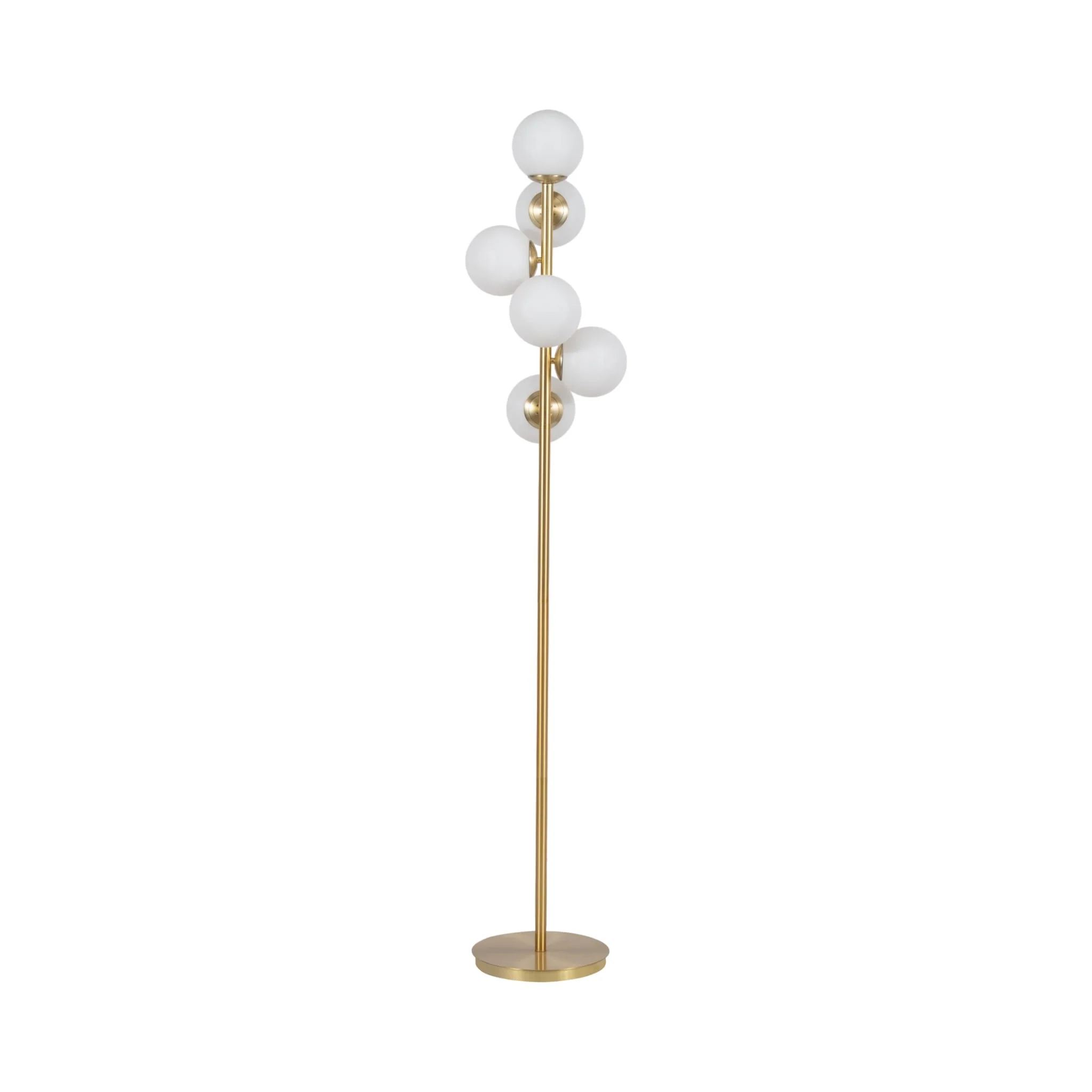 Glass 72" Frosted Globe Floor Lamp, Gold - Image 5